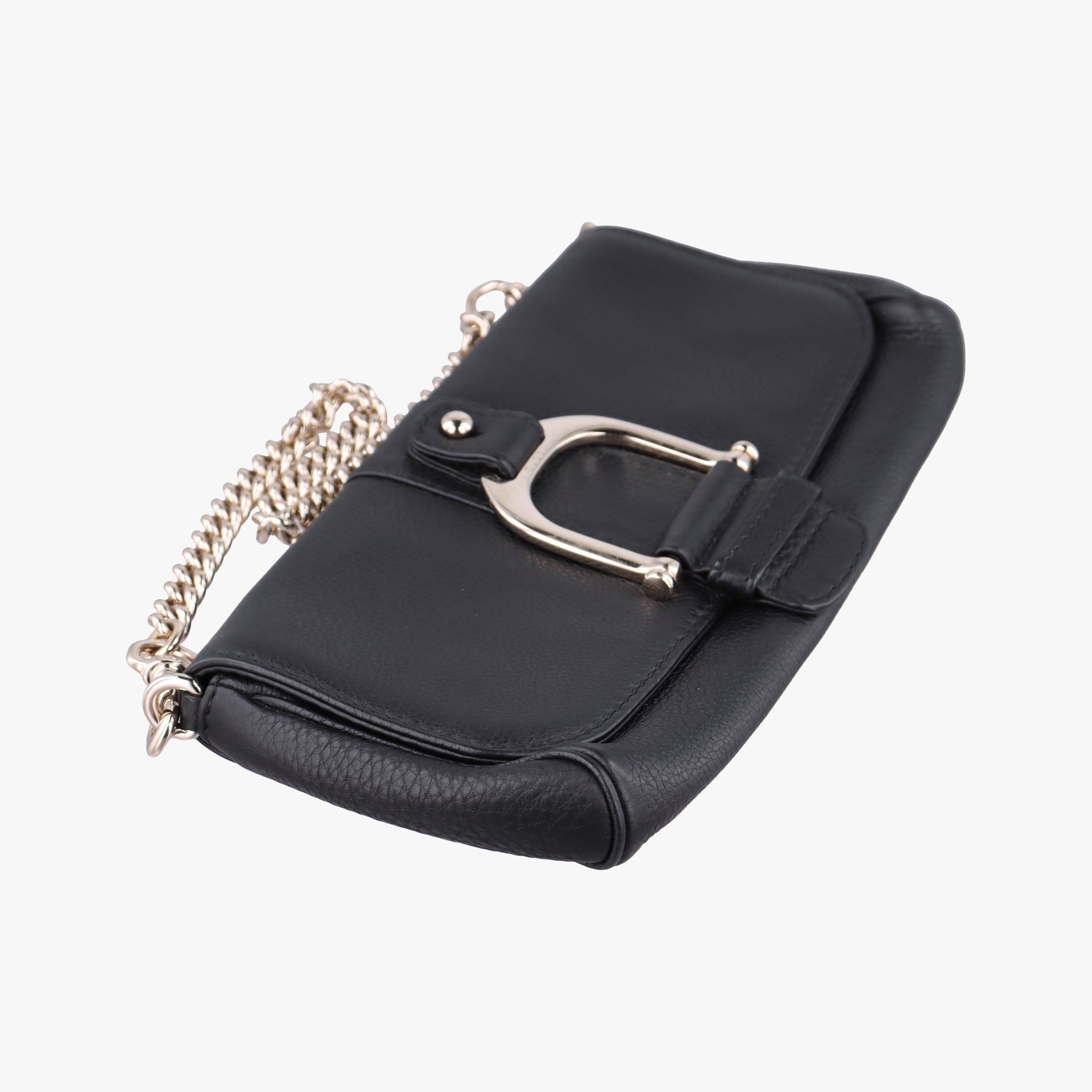 Pre-owned Gucci Greenwich chain Black Leather 268748 shoulderbag | stylenewstar