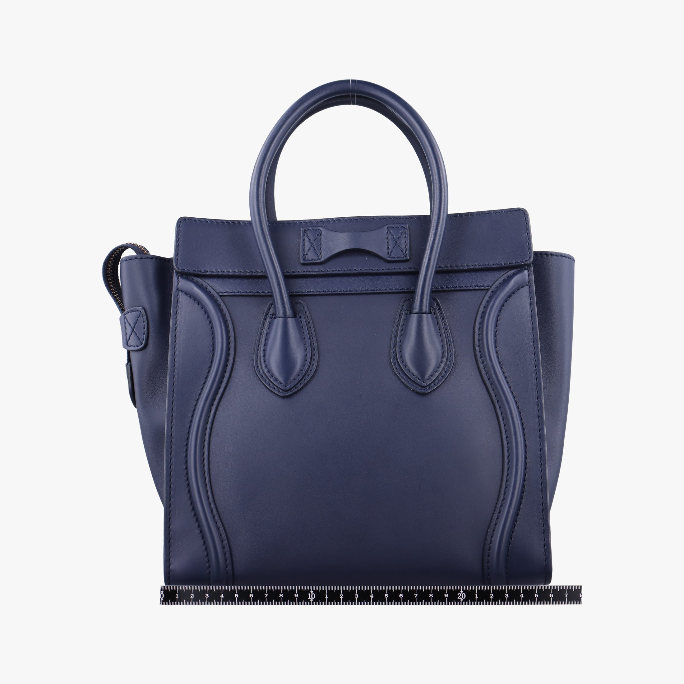 Secondhand Celine Luggage Mini Shopper Navy Leather  handbag | stylenewstar