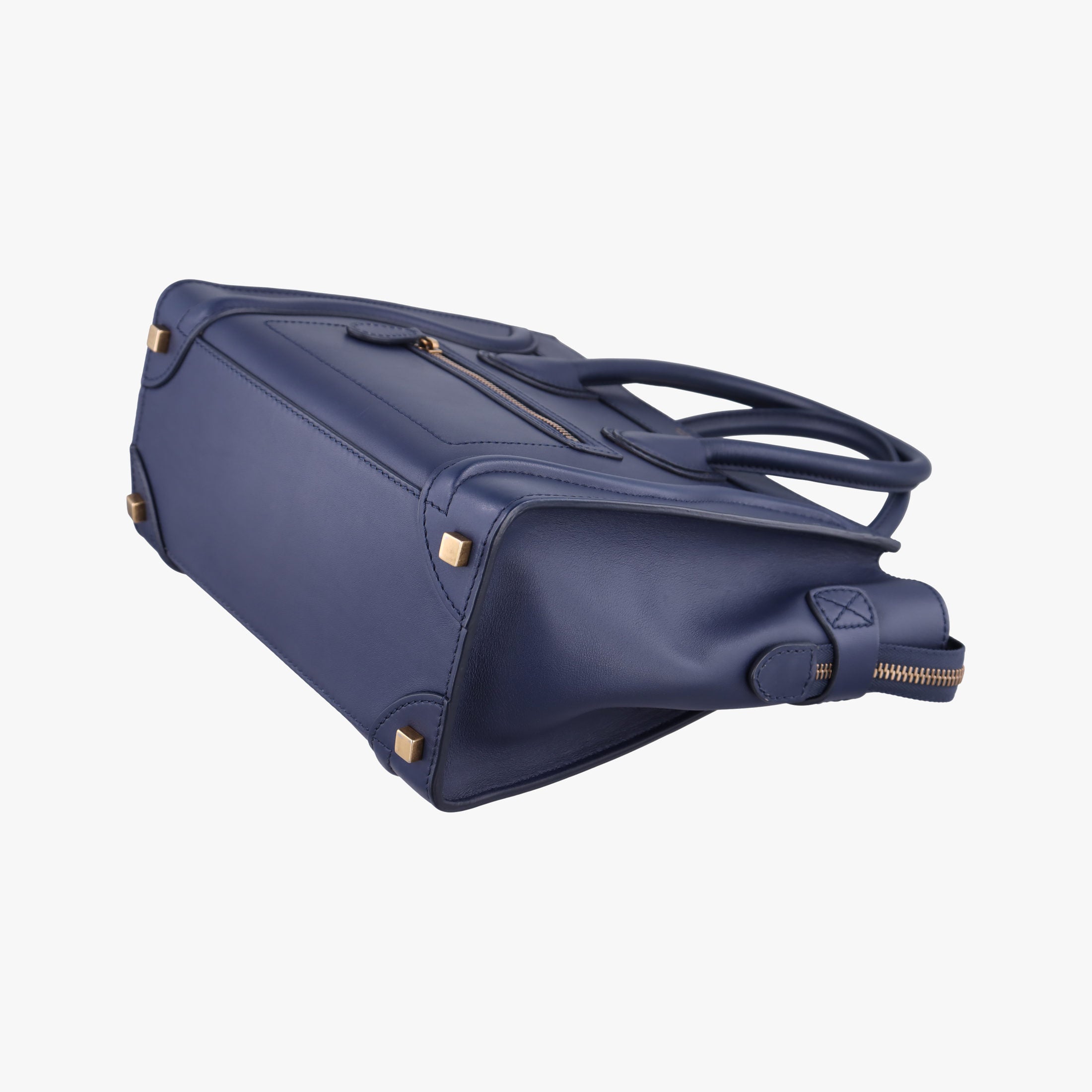 Secondhand Celine Luggage Mini Shopper Navy Leather  handbag | stylenewstar