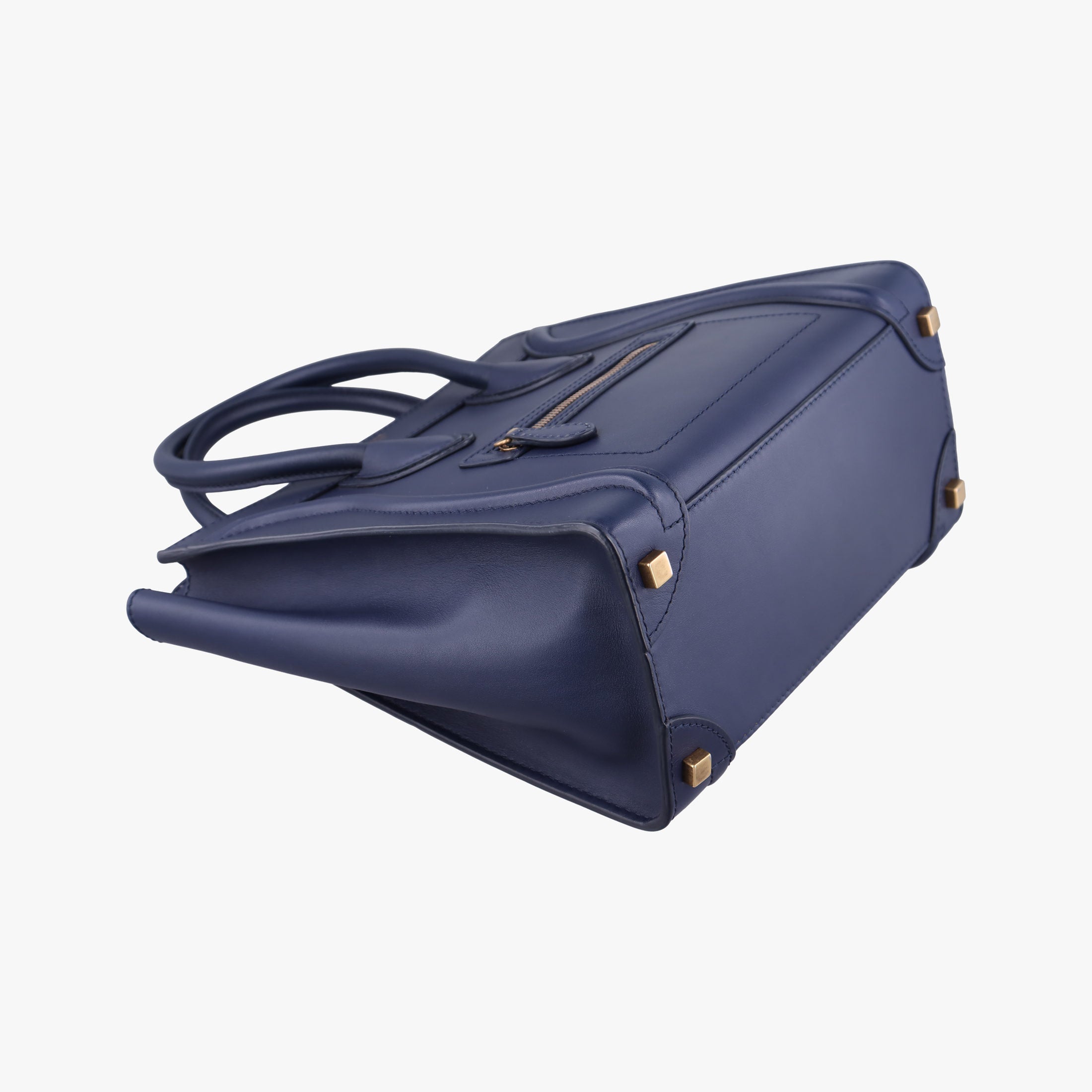 Secondhand Celine Luggage Mini Shopper Navy Leather  handbag | stylenewstar