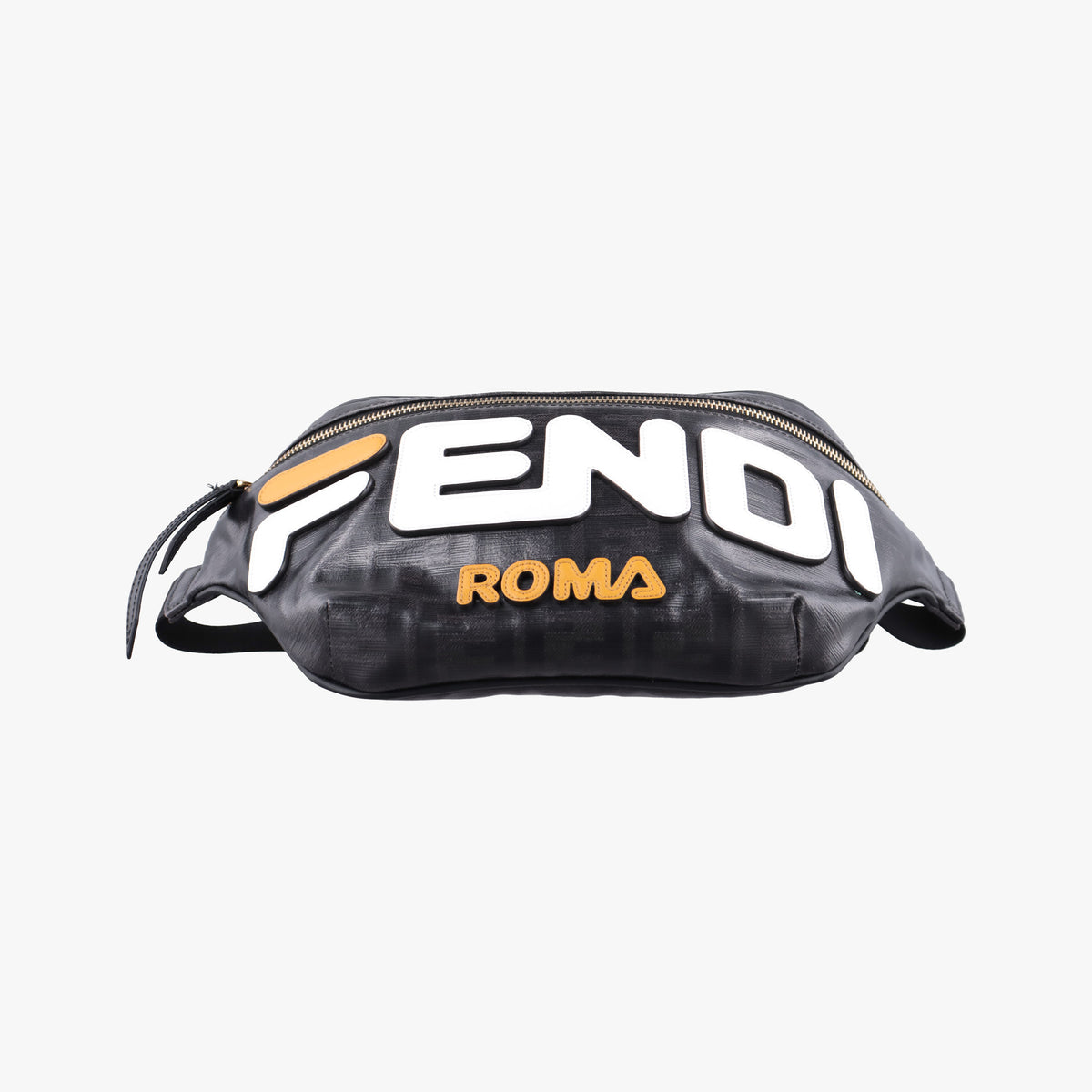 Pre-owned Fendi Zucca Diagonal Pattern Black PVC Coated Canvas 7VA434 bum bag/waist bag | stylenewstar