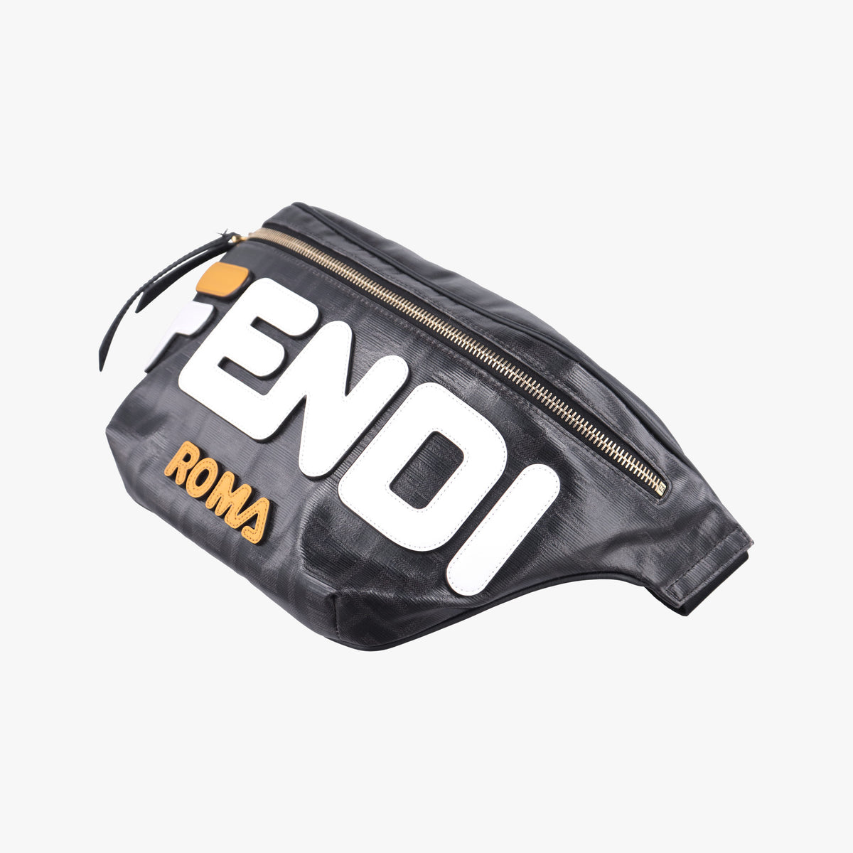 Pre-owned Fendi Zucca Diagonal Pattern Black PVC Coated Canvas 7VA434 bum bag/waist bag | stylenewstar