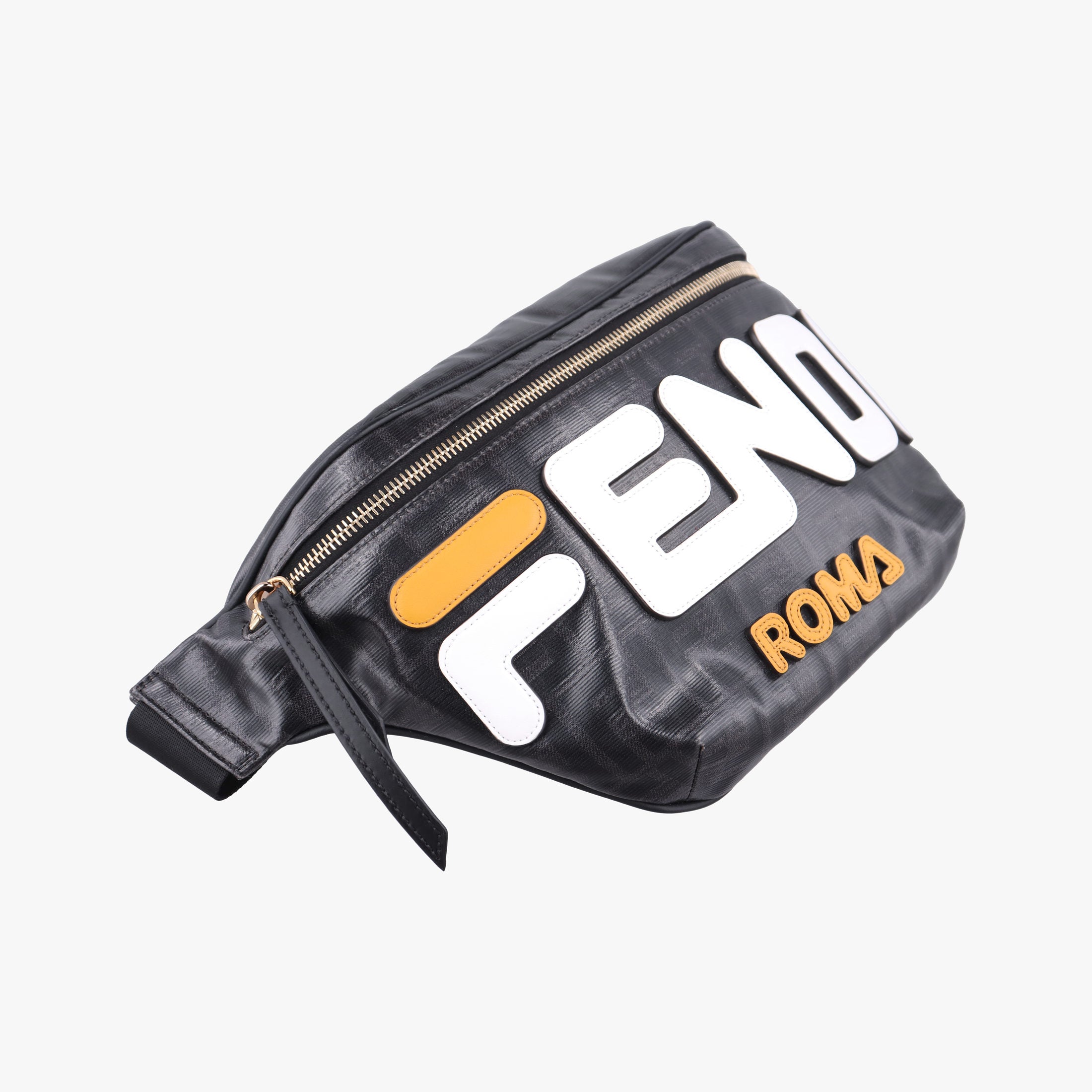 Pre-owned Fendi Zucca Diagonal Pattern Black PVC Coated Canvas 7VA434 bum bag/waist bag | stylenewstar