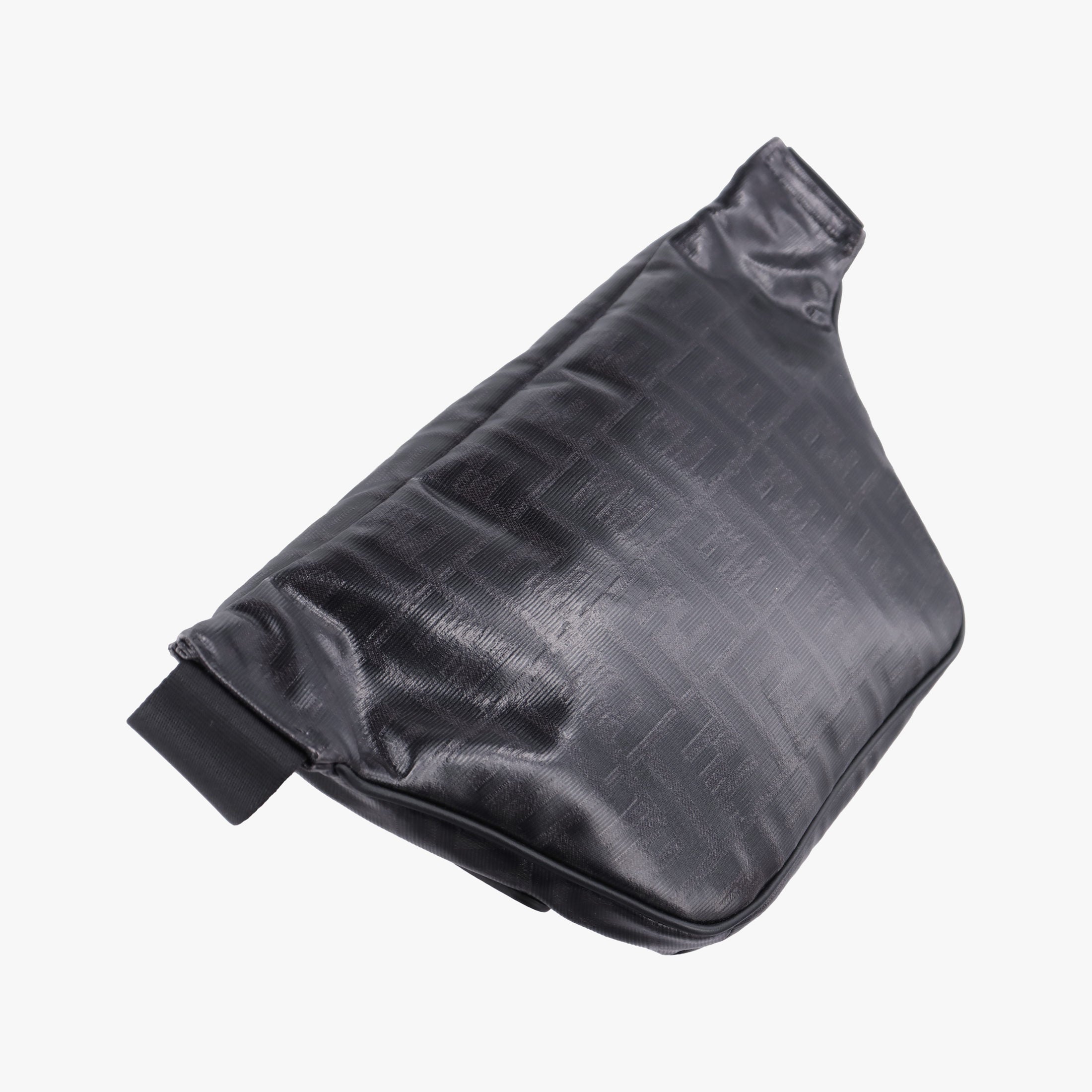 Pre-owned Fendi Zucca Diagonal Pattern Black PVC Coated Canvas 7VA434 bum bag/waist bag | stylenewstar