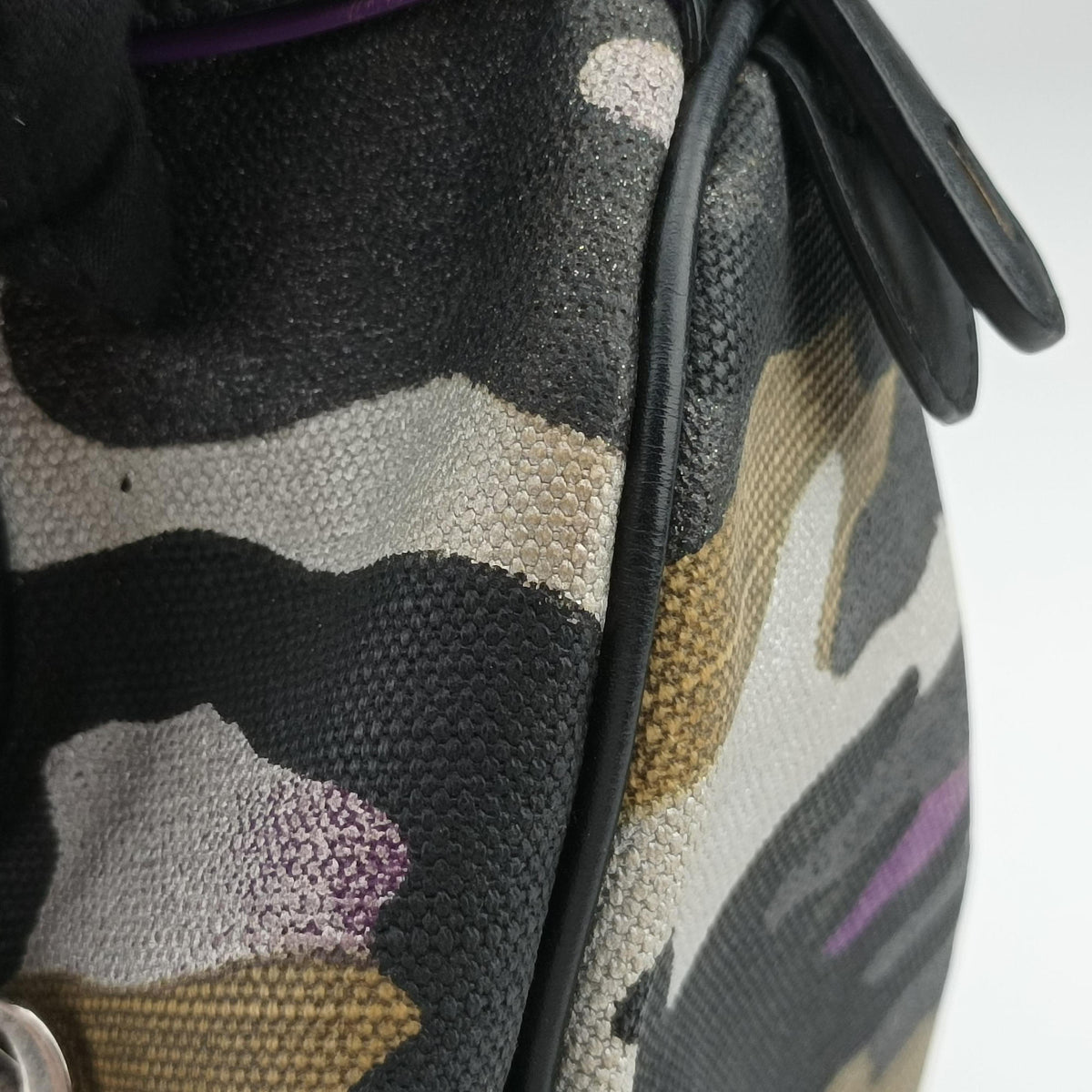 Secondhand Christian Dior Camouflage Print Bowler Multicolour canvas  handbag | stylenewstar