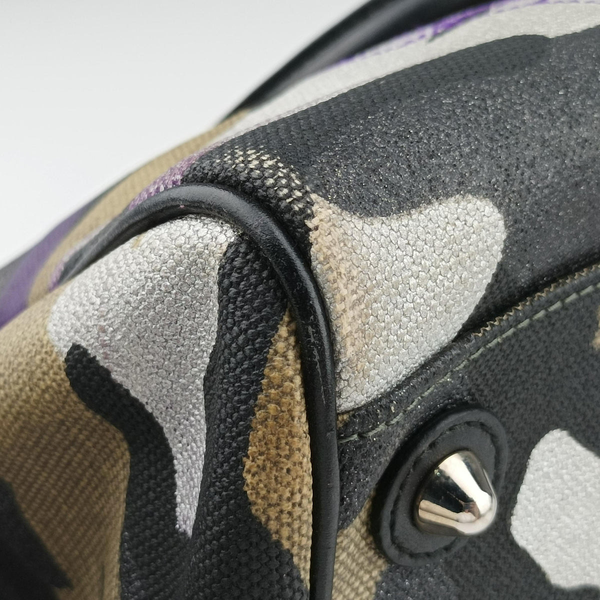Secondhand Christian Dior Camouflage Print Bowler Multicolour canvas  handbag | stylenewstar