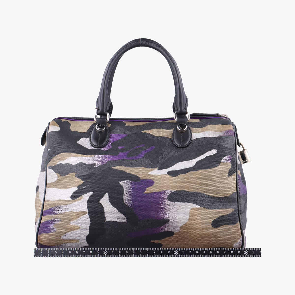 Secondhand Christian Dior Camouflage Print Bowler Multicolour canvas  handbag | stylenewstar