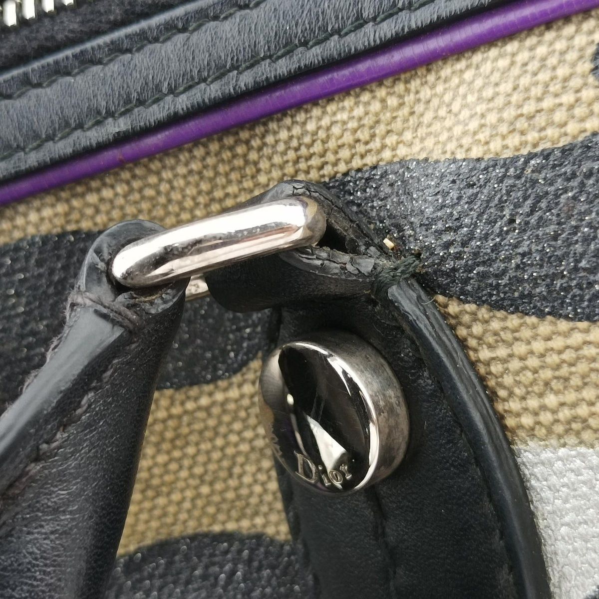 Secondhand Christian Dior Camouflage Print Bowler Multicolour canvas  handbag | stylenewstar
