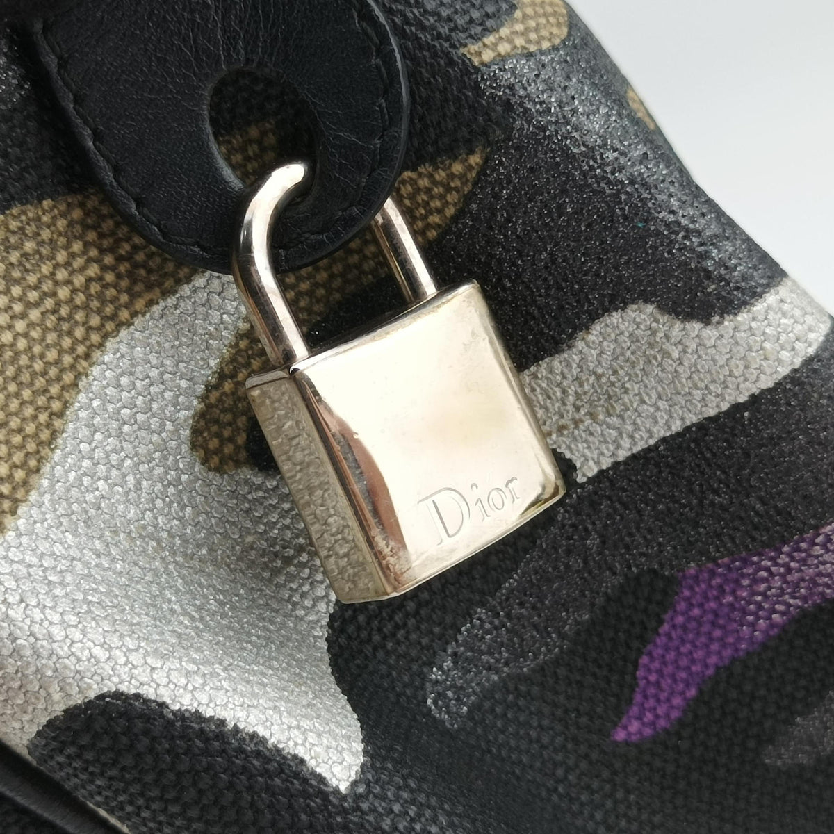 Secondhand Christian Dior Camouflage Print Bowler Multicolour canvas  handbag | stylenewstar