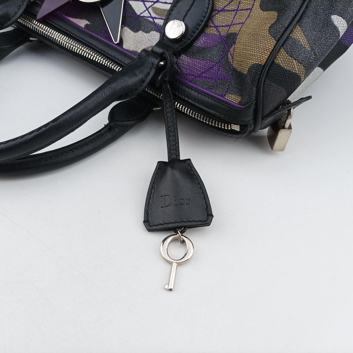 Secondhand Christian Dior Camouflage Print Bowler Multicolour canvas  handbag | stylenewstar