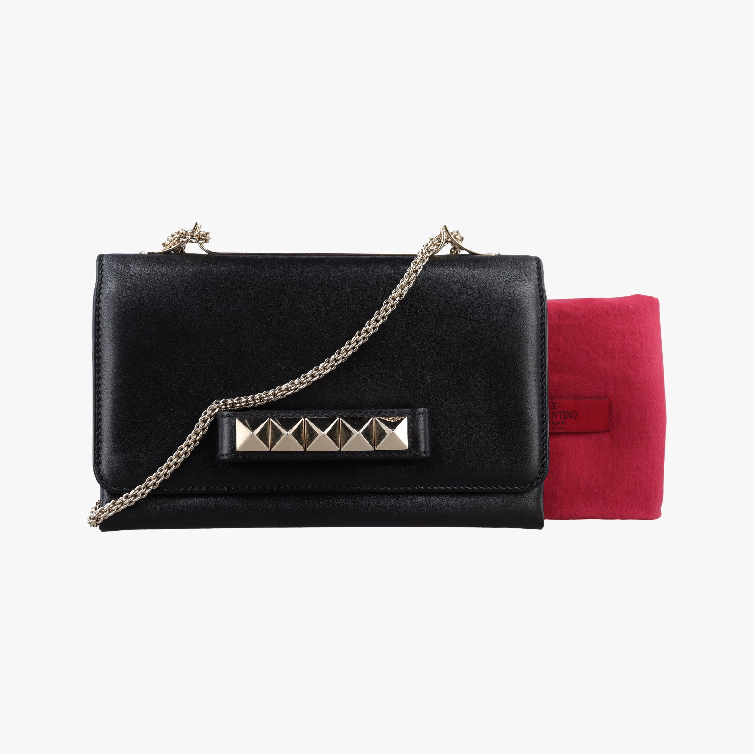 Pre-owned Valentino Rockstud Va Va Voom Black Leather  shoulderbag | stylenewstar