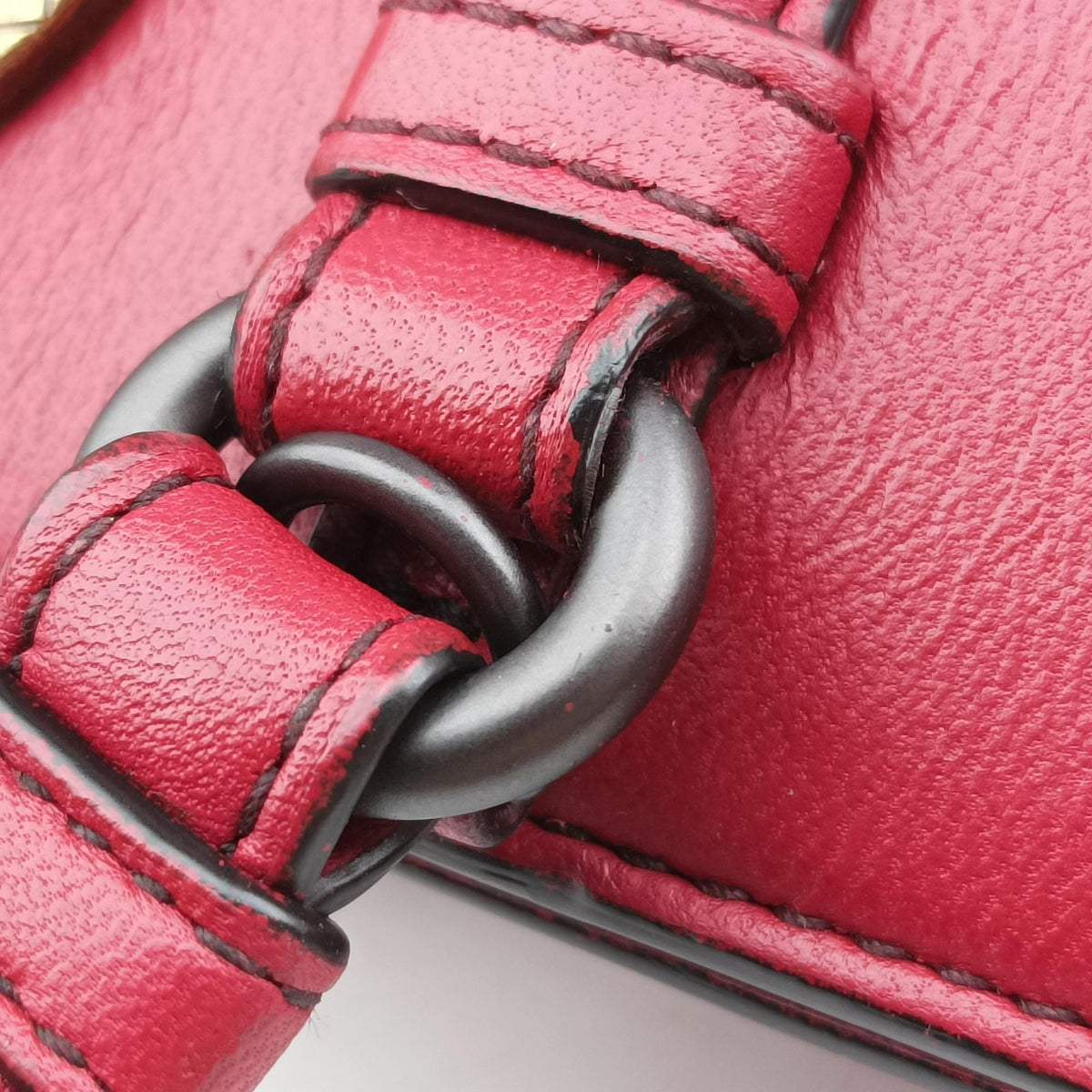 Pre-owned Bottega Veneta Intrecciato Ellitica Red lambskin  shoulderbag | stylenewstar