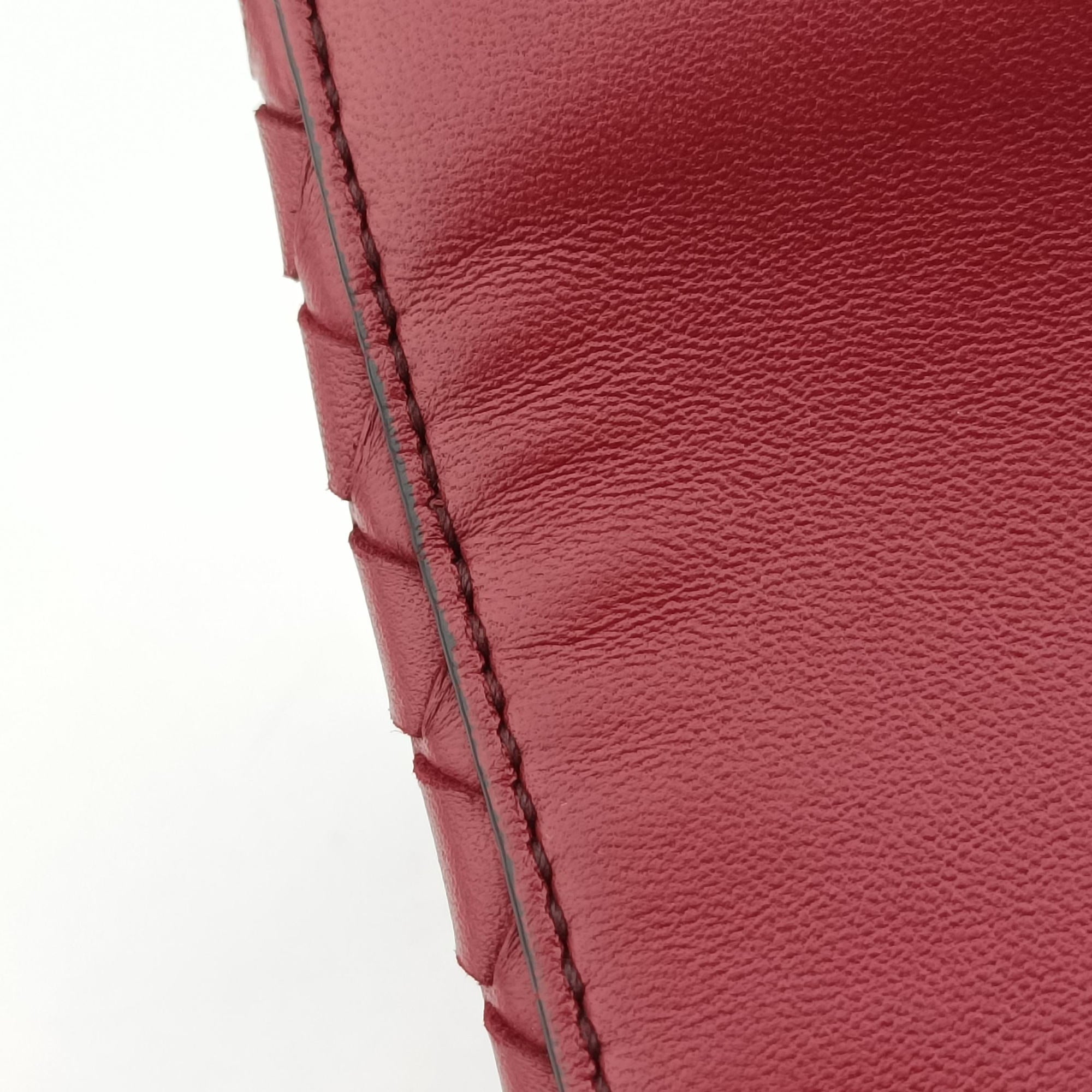 Pre-owned Bottega Veneta Intrecciato Ellitica Red lambskin  shoulderbag | stylenewstar