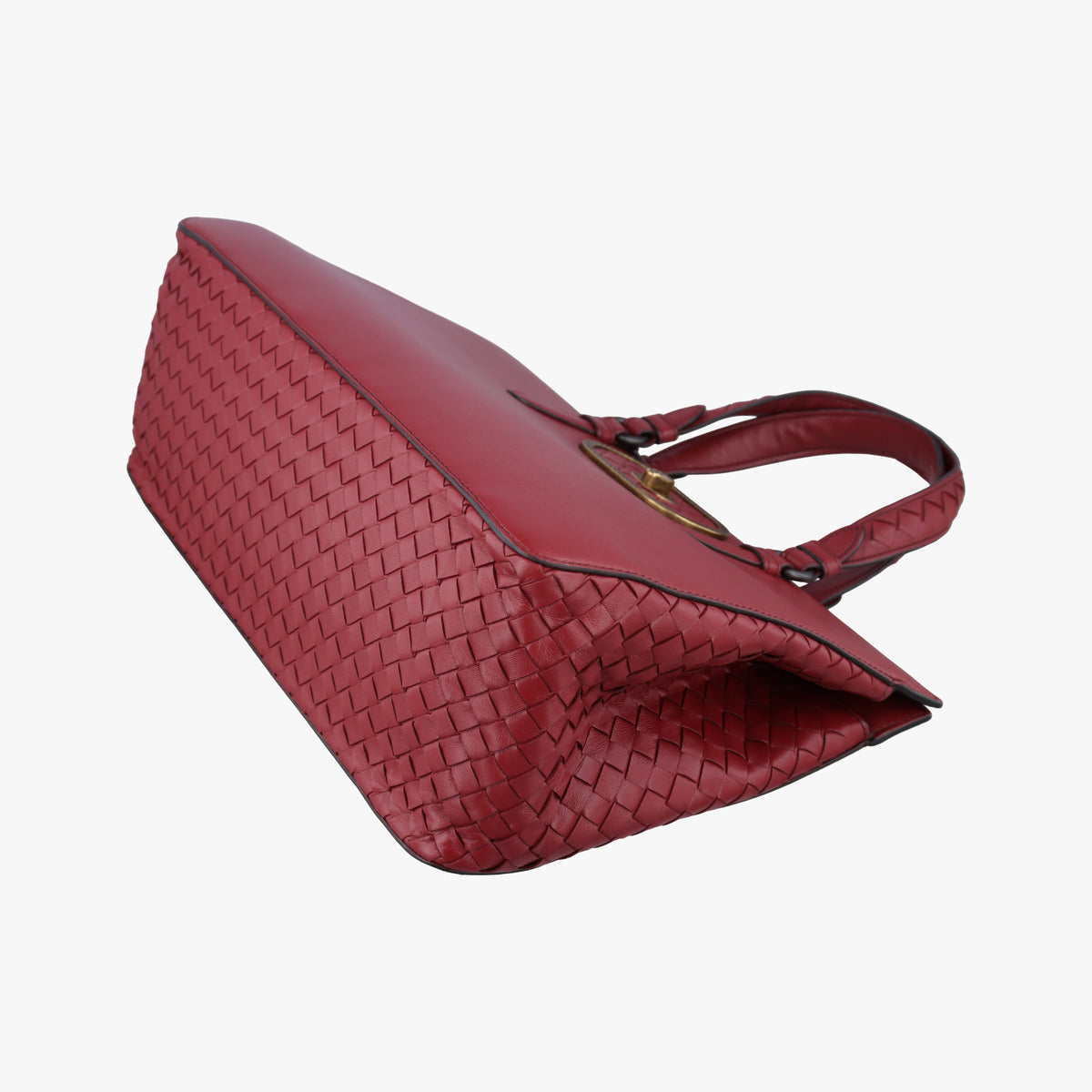 Pre-owned Bottega Veneta Intrecciato Ellitica Red lambskin  shoulderbag | stylenewstar
