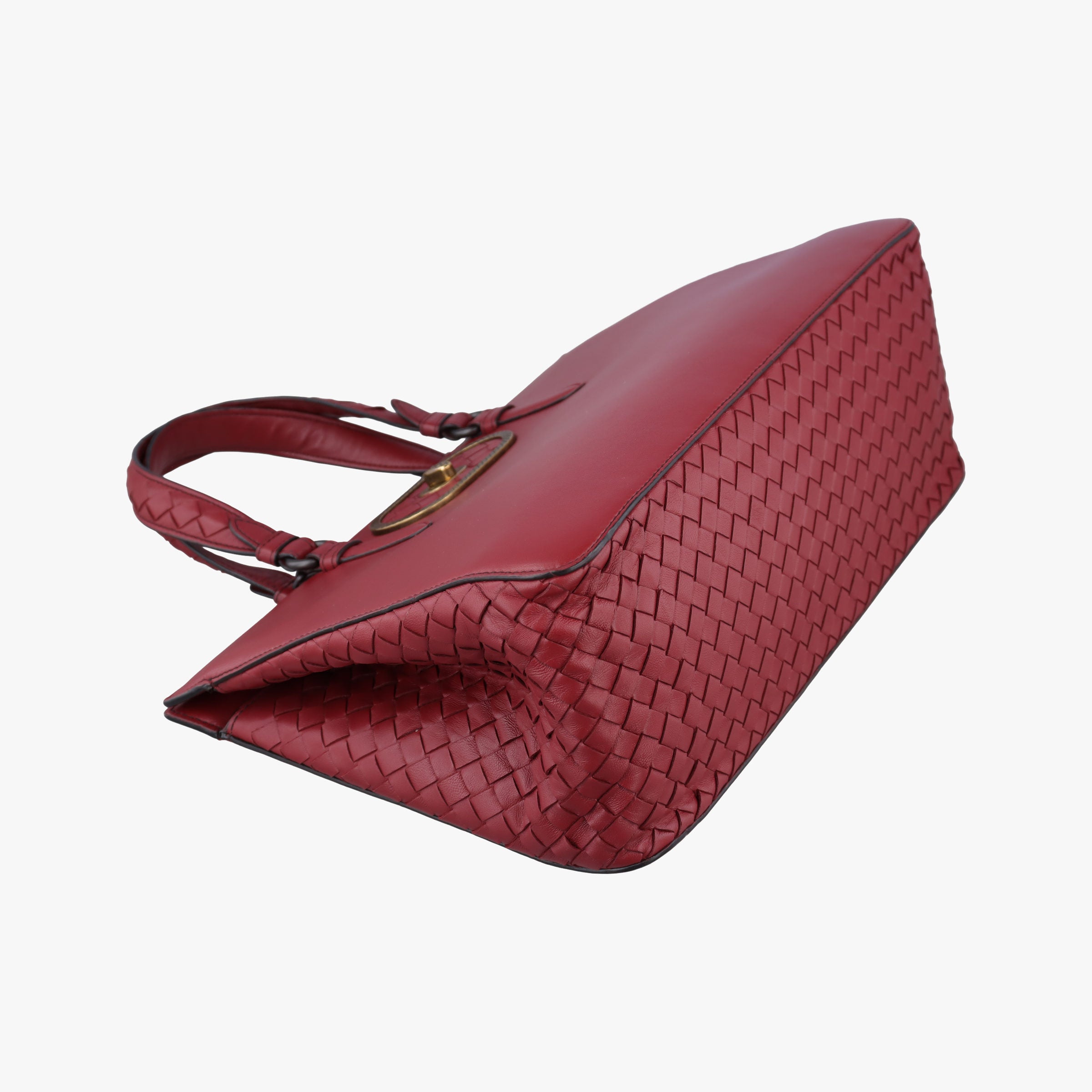 Pre-owned Bottega Veneta Intrecciato Ellitica Red lambskin  shoulderbag | stylenewstar