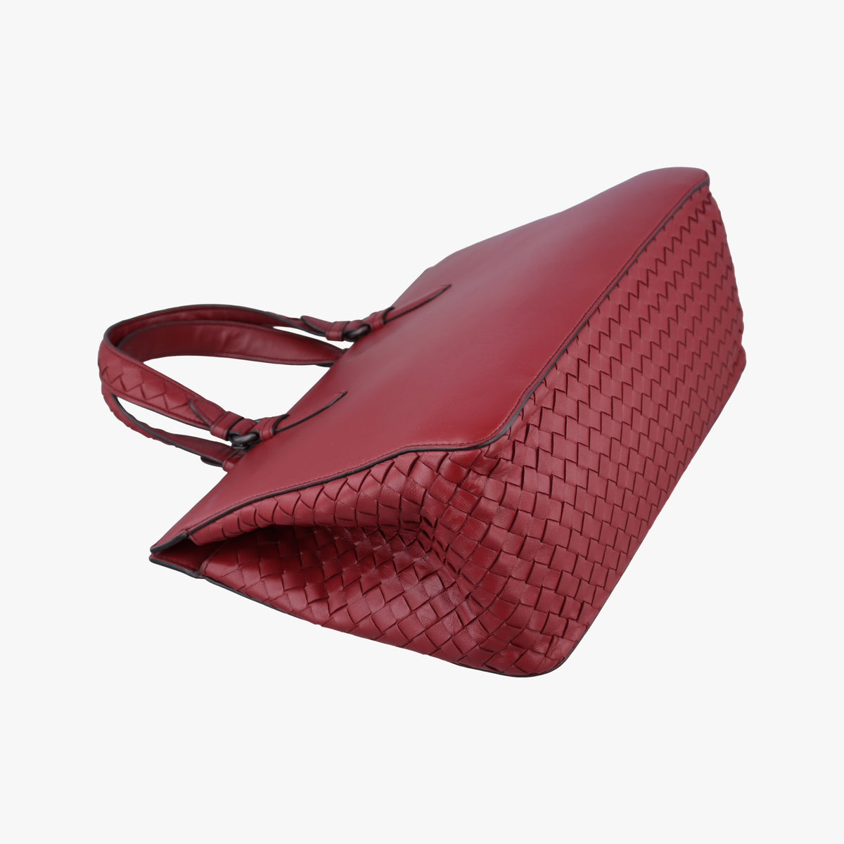 Pre-owned Bottega Veneta Intrecciato Ellitica Red lambskin  shoulderbag | stylenewstar