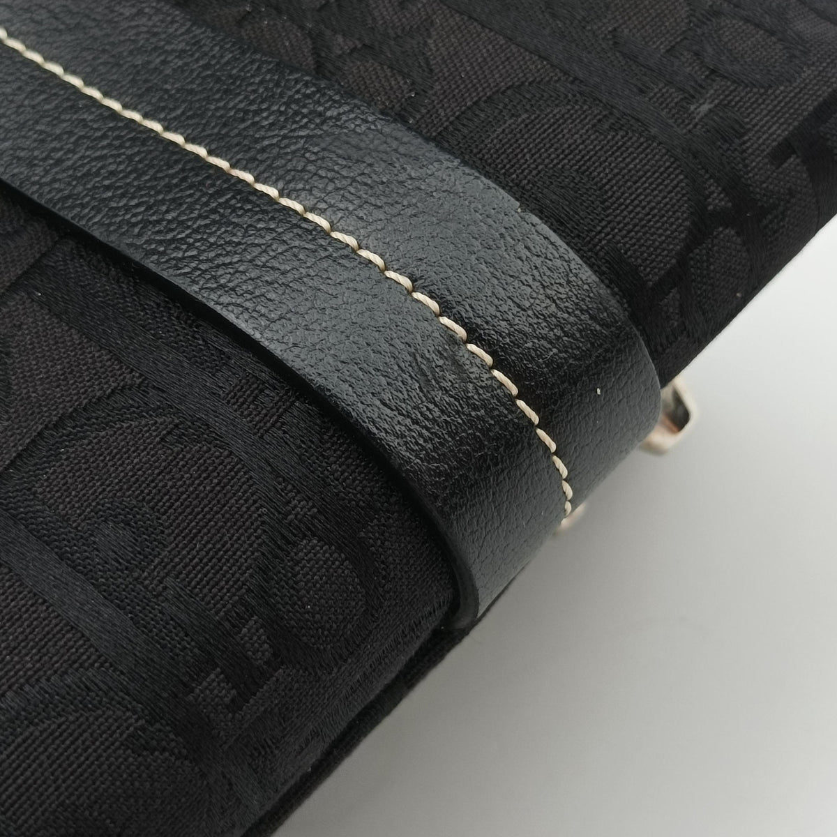 Secondhand Christian Dior Trotter Flower Tote Black canvas×Leather  handbag | stylenewstar