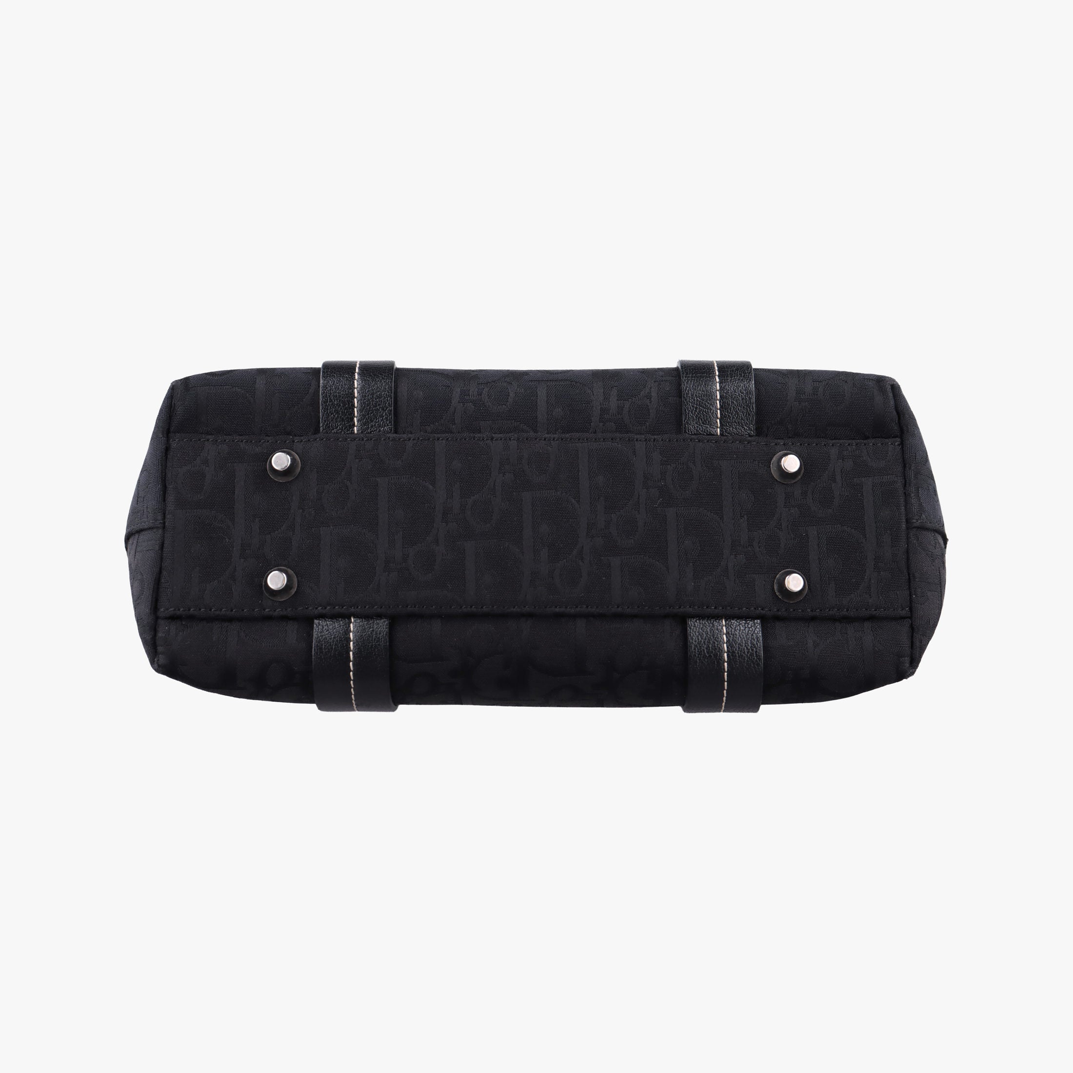 Secondhand Christian Dior Trotter Flower Tote Black canvas×Leather  handbag | stylenewstar