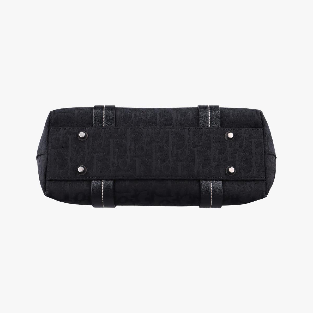 Vintage Christian Dior Trotter Flower Tote Black canvas×Leather  handbag | stylenewstar