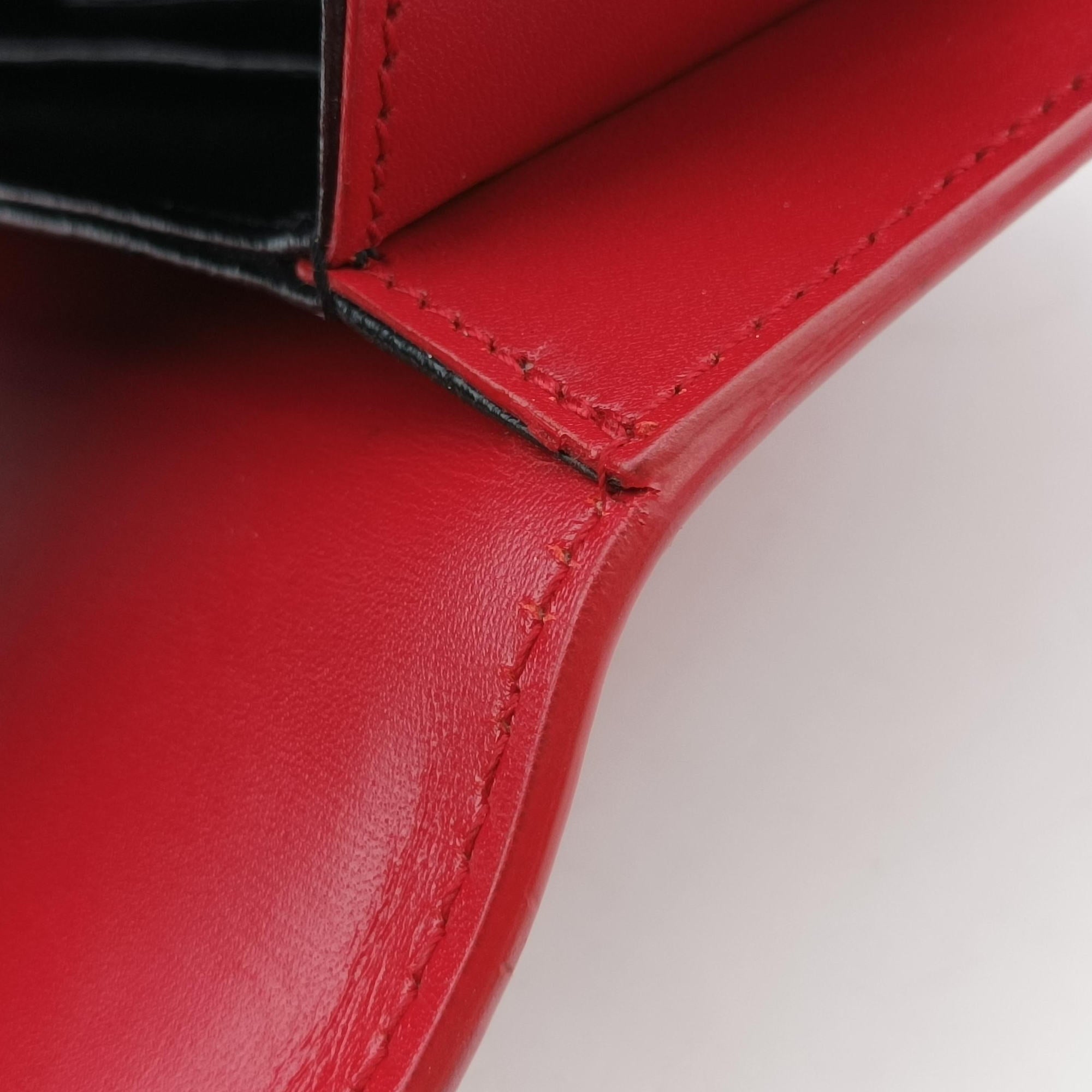Pre-owned Yves Saint Laurent Solferino Red Leather 634306 shoulderbag | stylenewstar
