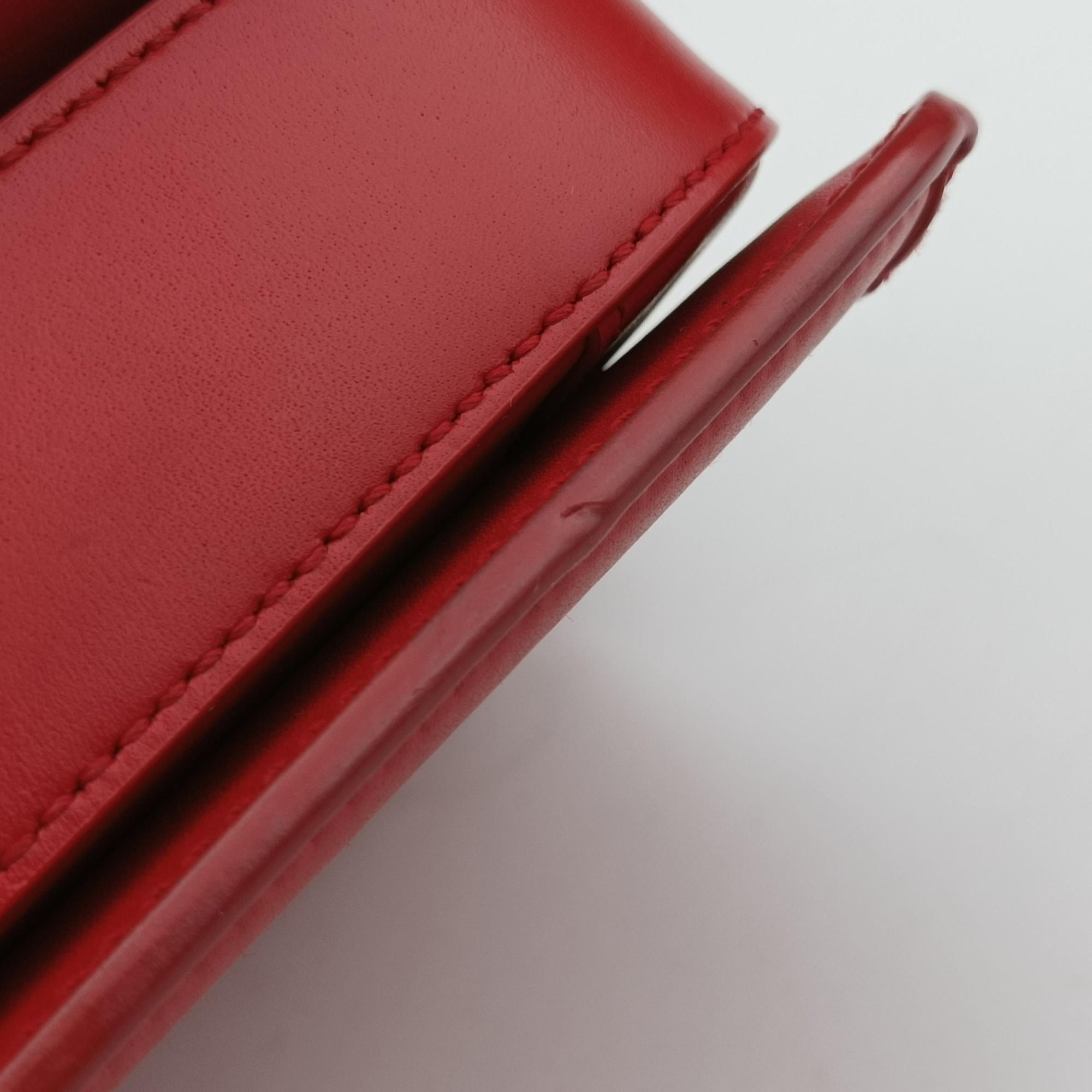 Pre-owned Yves Saint Laurent Solferino Red Leather 634306 shoulderbag | stylenewstar
