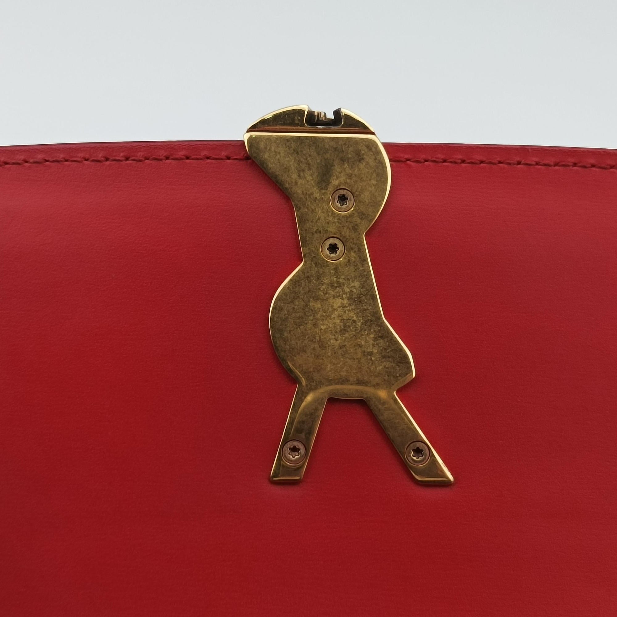 Pre-owned Yves Saint Laurent Solferino Red Leather 634306 shoulderbag | stylenewstar