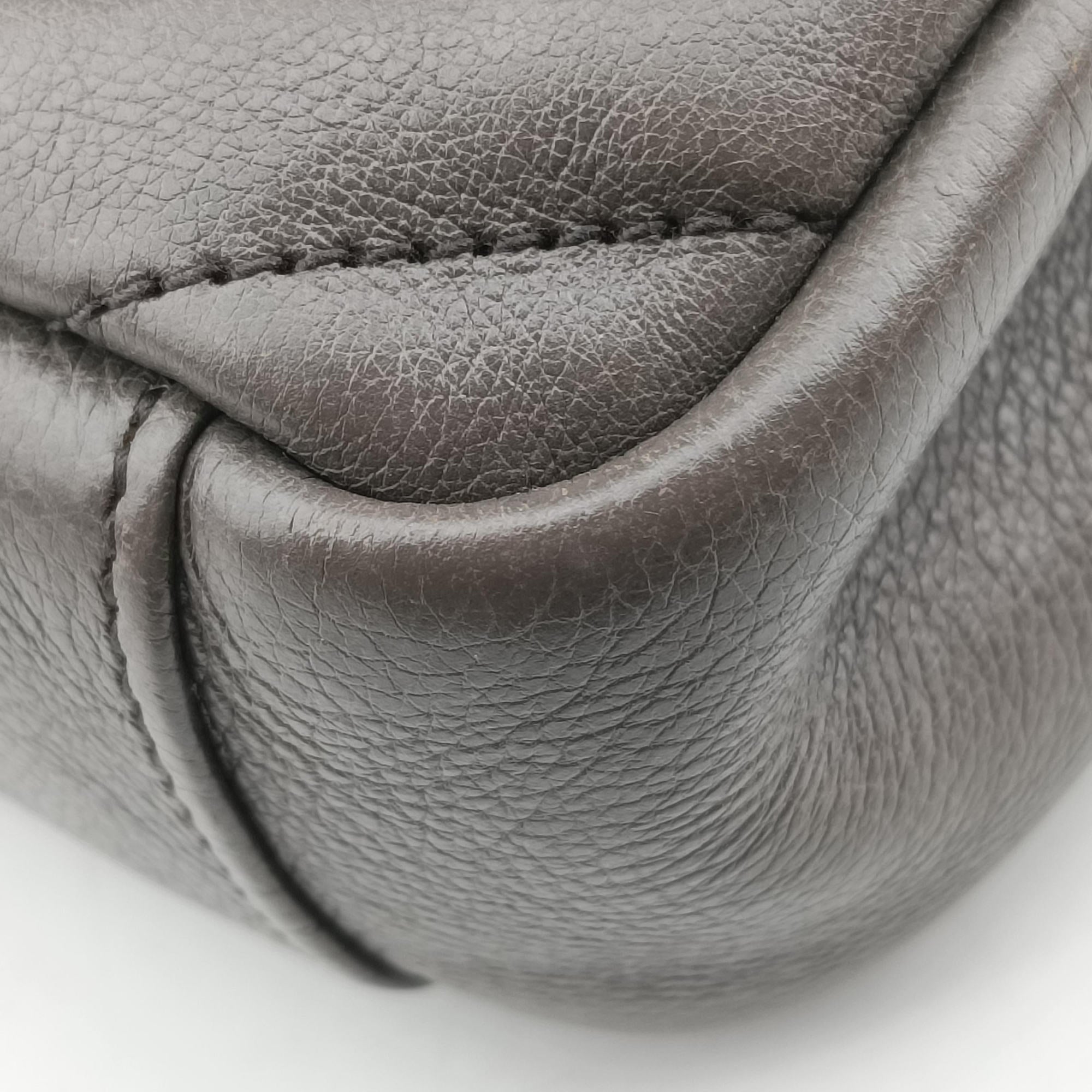 Pre-owned Yves Saint Laurent COLLEGE Grey Leather 428056 shoulderbag | stylenewstar