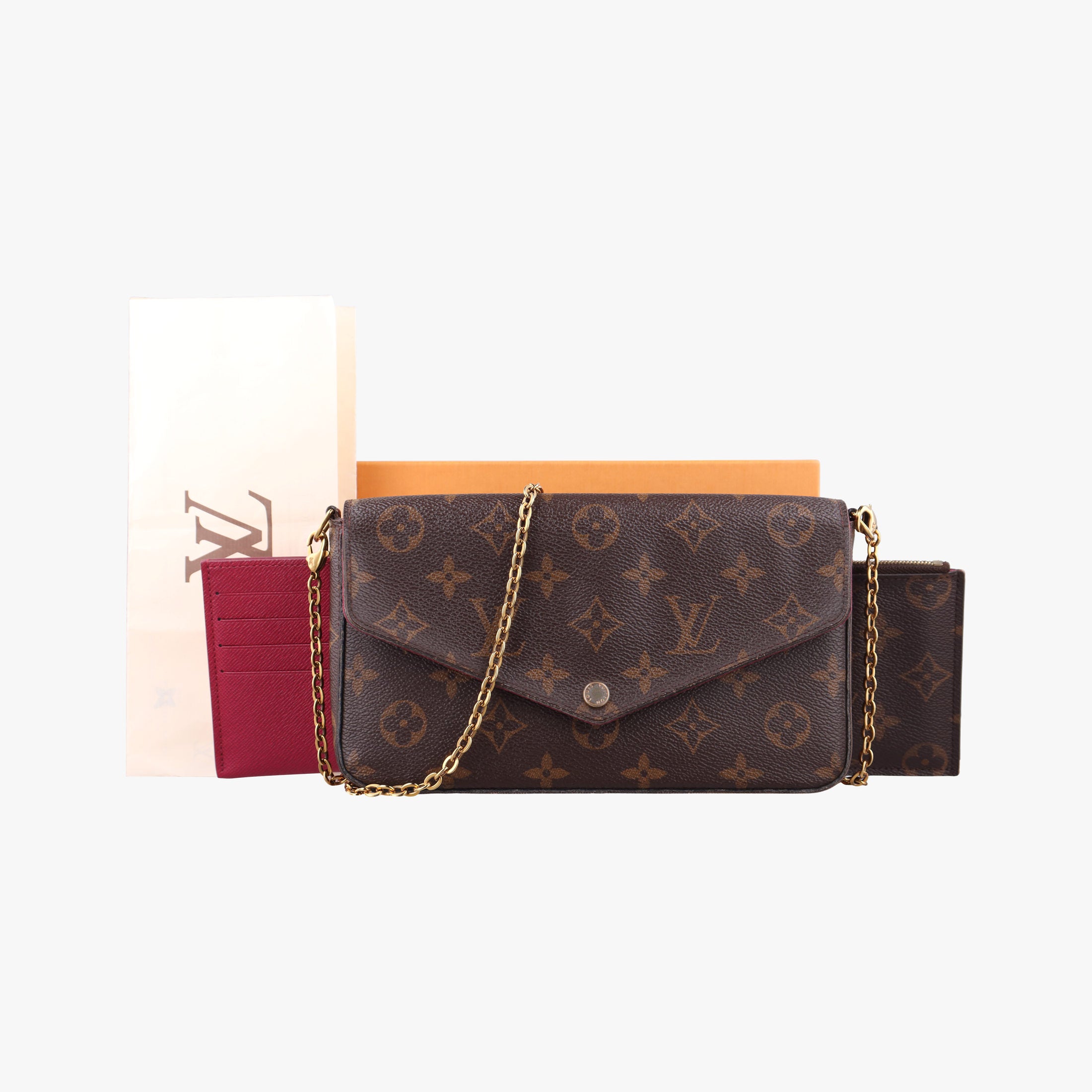 Pre-owned Louis Vuitton Pochette Felicie Brown Monogram Canvas M61276 shoulderbag | stylenewstar