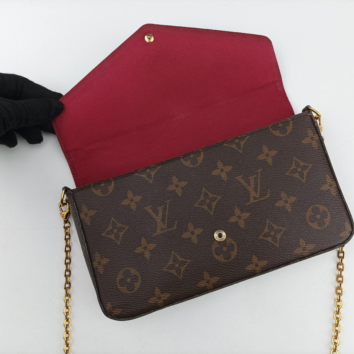 Pre-owned Louis Vuitton Pochette Felicie Brown Monogram Canvas M61276 shoulderbag | stylenewstar