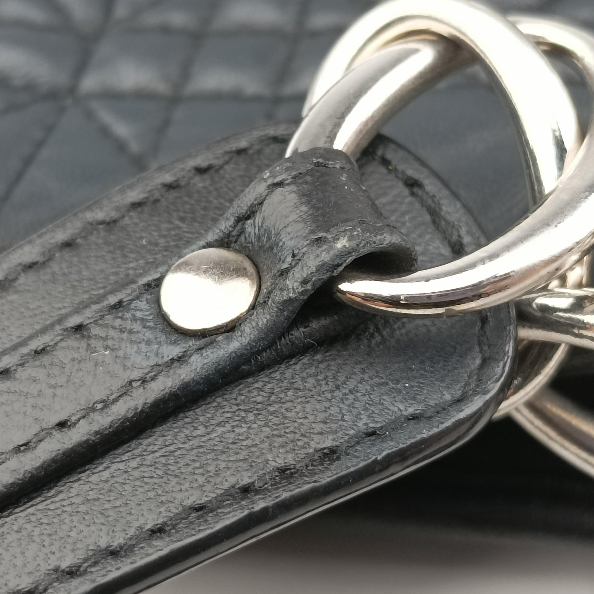 Secondhand Christian Dior Cannage Dior Soft Shopping Black lambskin  shoulderbag | stylenewstar