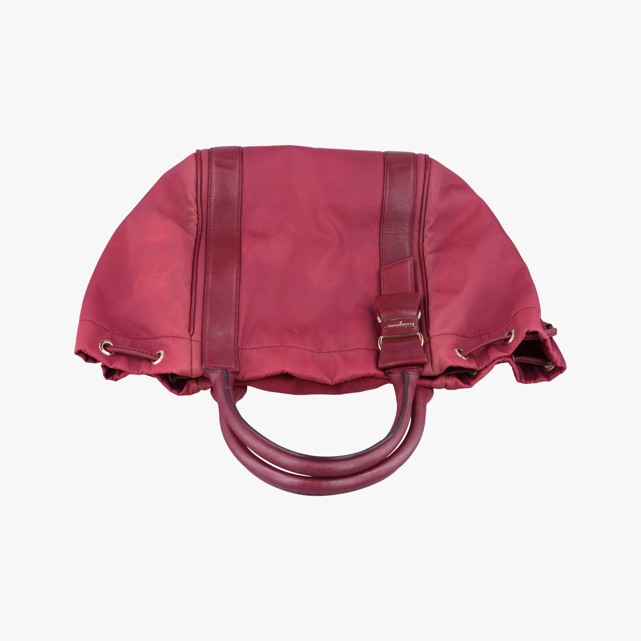 Pre-owned Ferragamo Drawstring Bag Red Nylon  handbag | stylenewstar