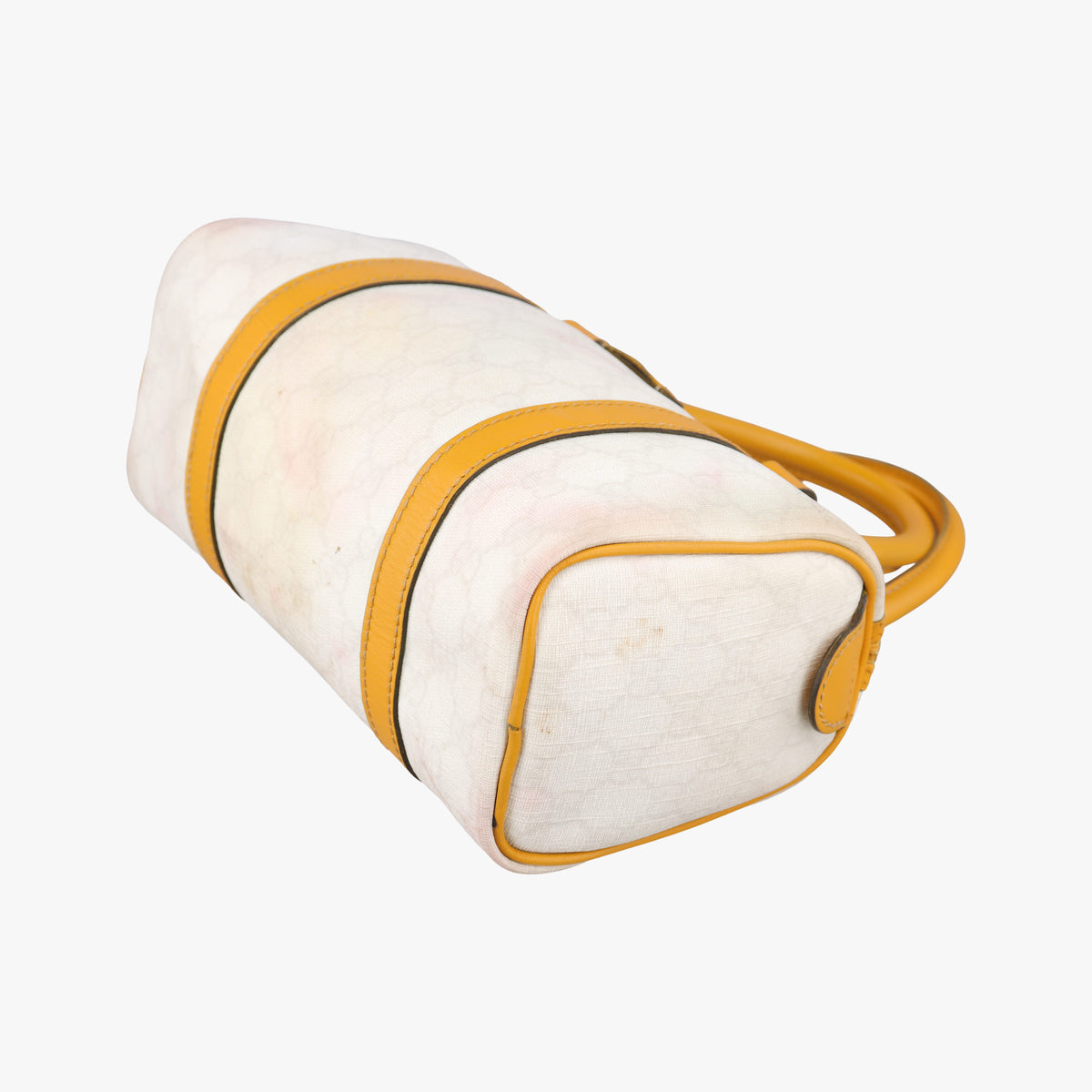 Pre-owned Gucci GG Plus GG Supreme Yellow×White PVC coated canvas 193604 handbag | stylenewstar
