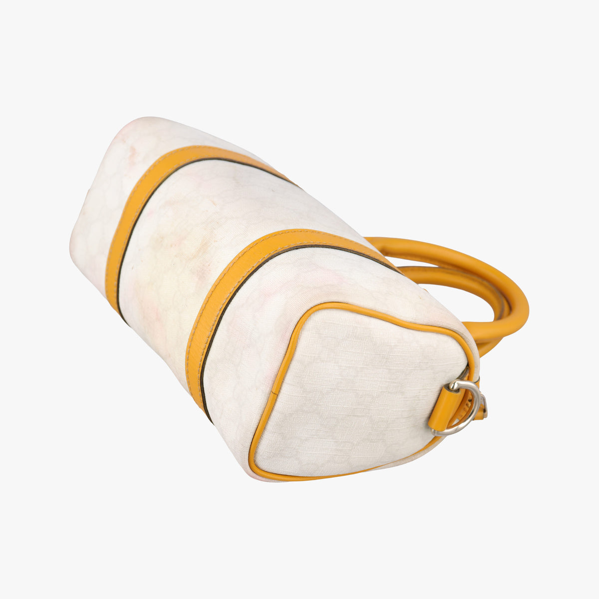 Pre-owned Gucci GG Plus GG Supreme Yellow×White PVC coated canvas 193604 handbag | stylenewstar