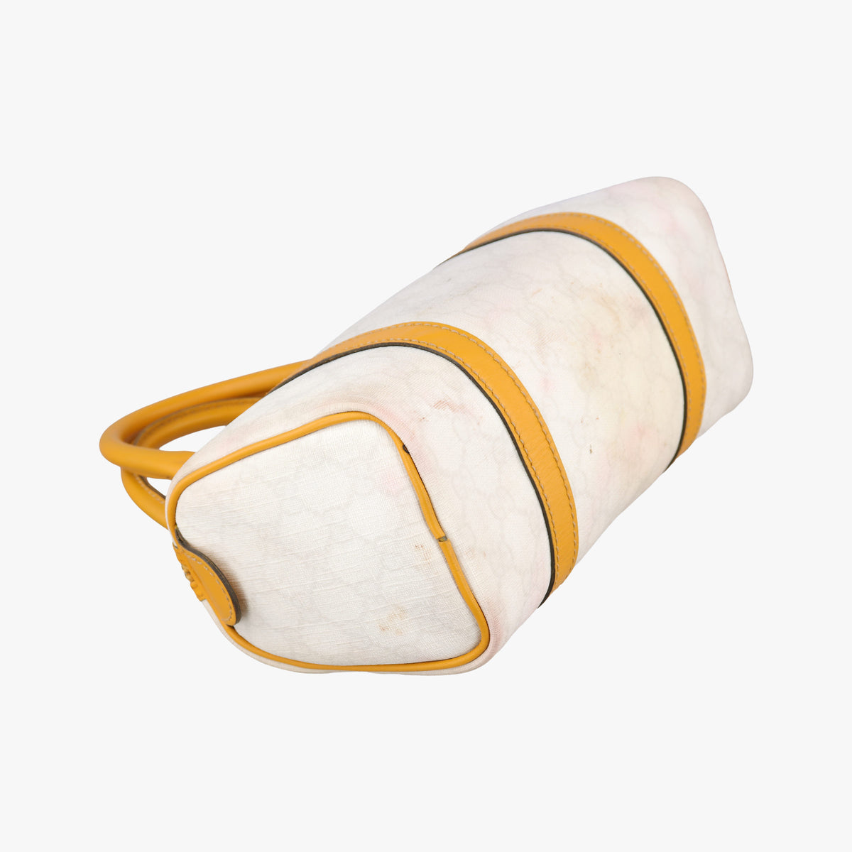 Pre-owned Gucci GG Plus GG Supreme Yellow×White PVC coated canvas 193604 handbag | stylenewstar