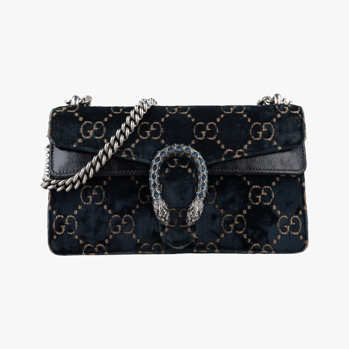 Pre-owned Gucci Dionysus Navy velour 499623 shoulderbag | stylenewstar