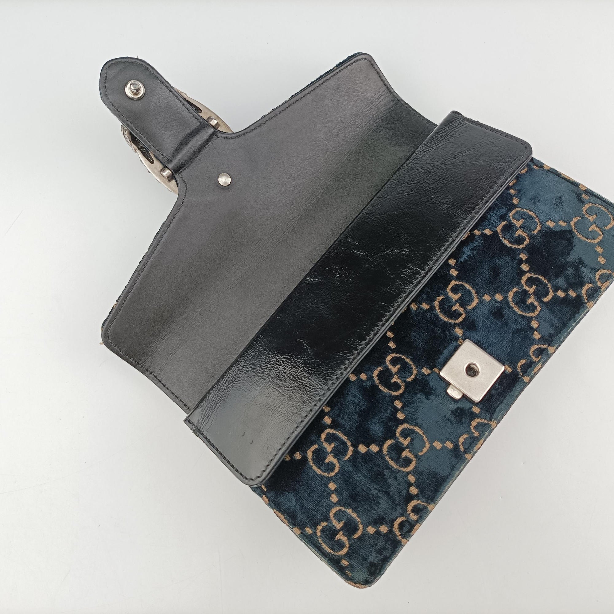 Pre-owned Gucci Dionysus Navy velour 499623 shoulderbag | stylenewstar