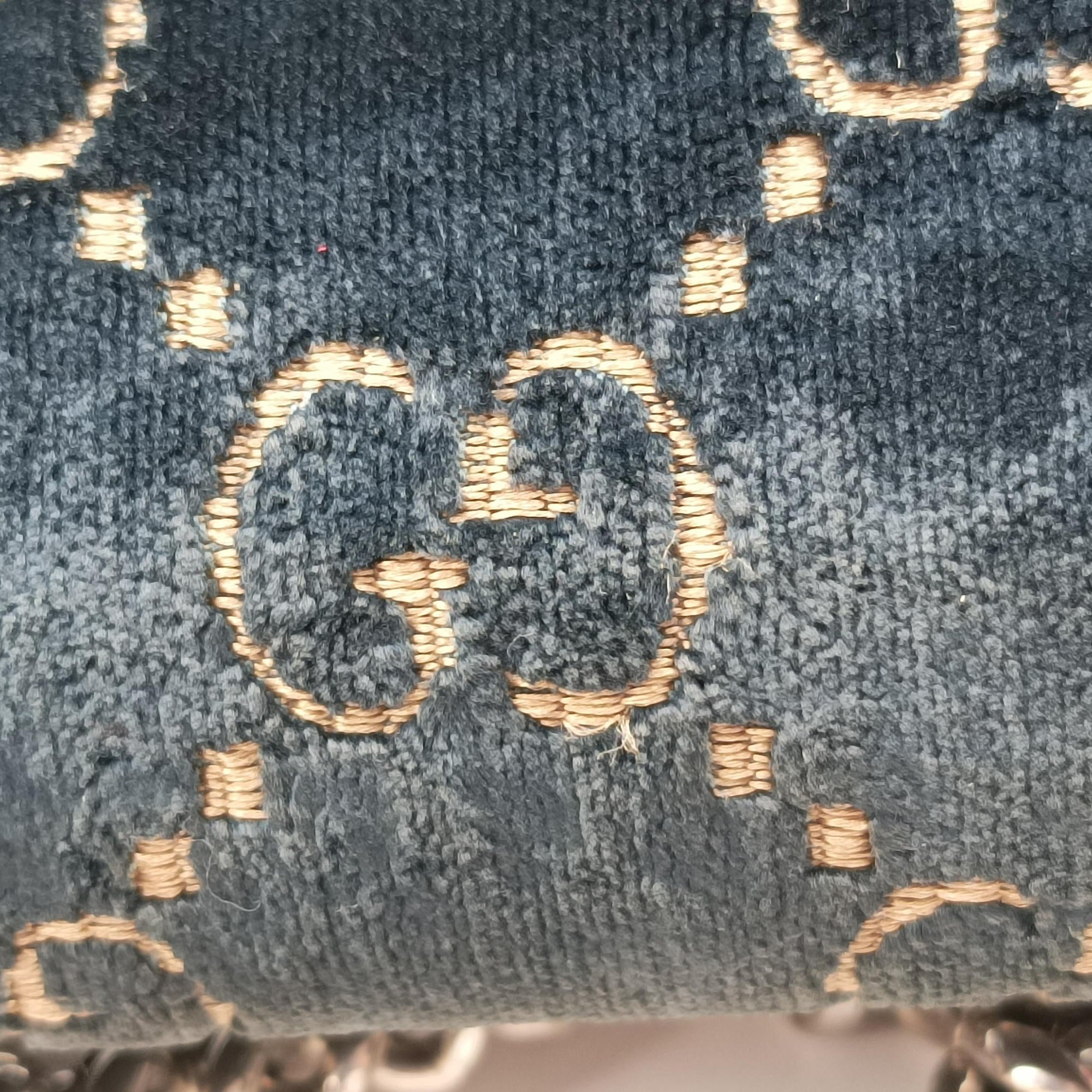 Pre-owned Gucci Dionysus Navy velour 499623 shoulderbag | stylenewstar