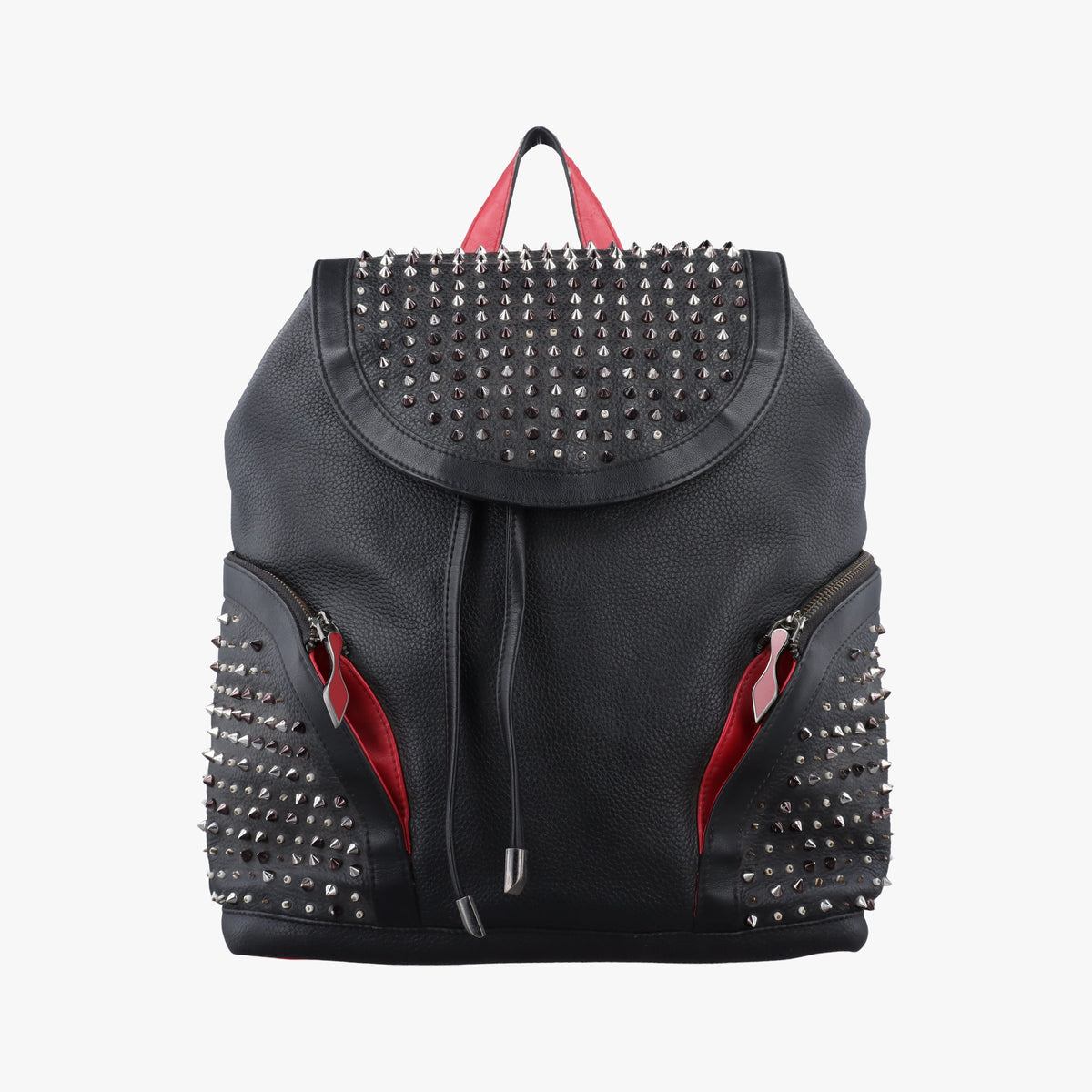 Pre-owned Christian Louboutin Explorafunk Black x Red leather  backpack/rucksack | stylenewstar