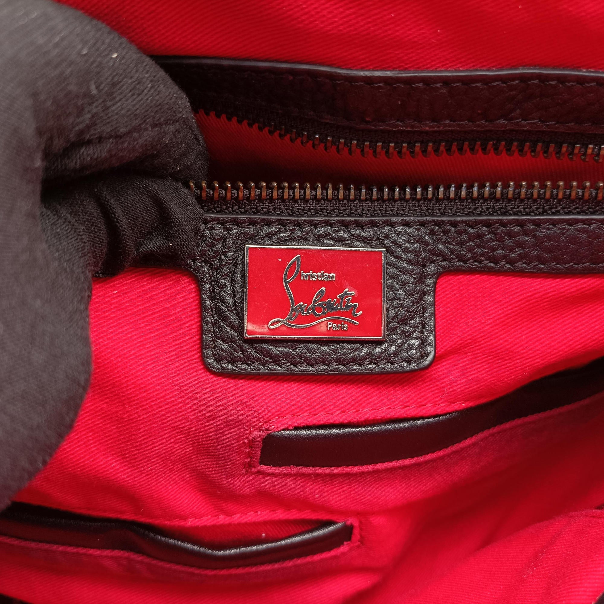 Pre-owned Christian Louboutin Explorafunk Black x Red leather  backpack/rucksack | stylenewstar