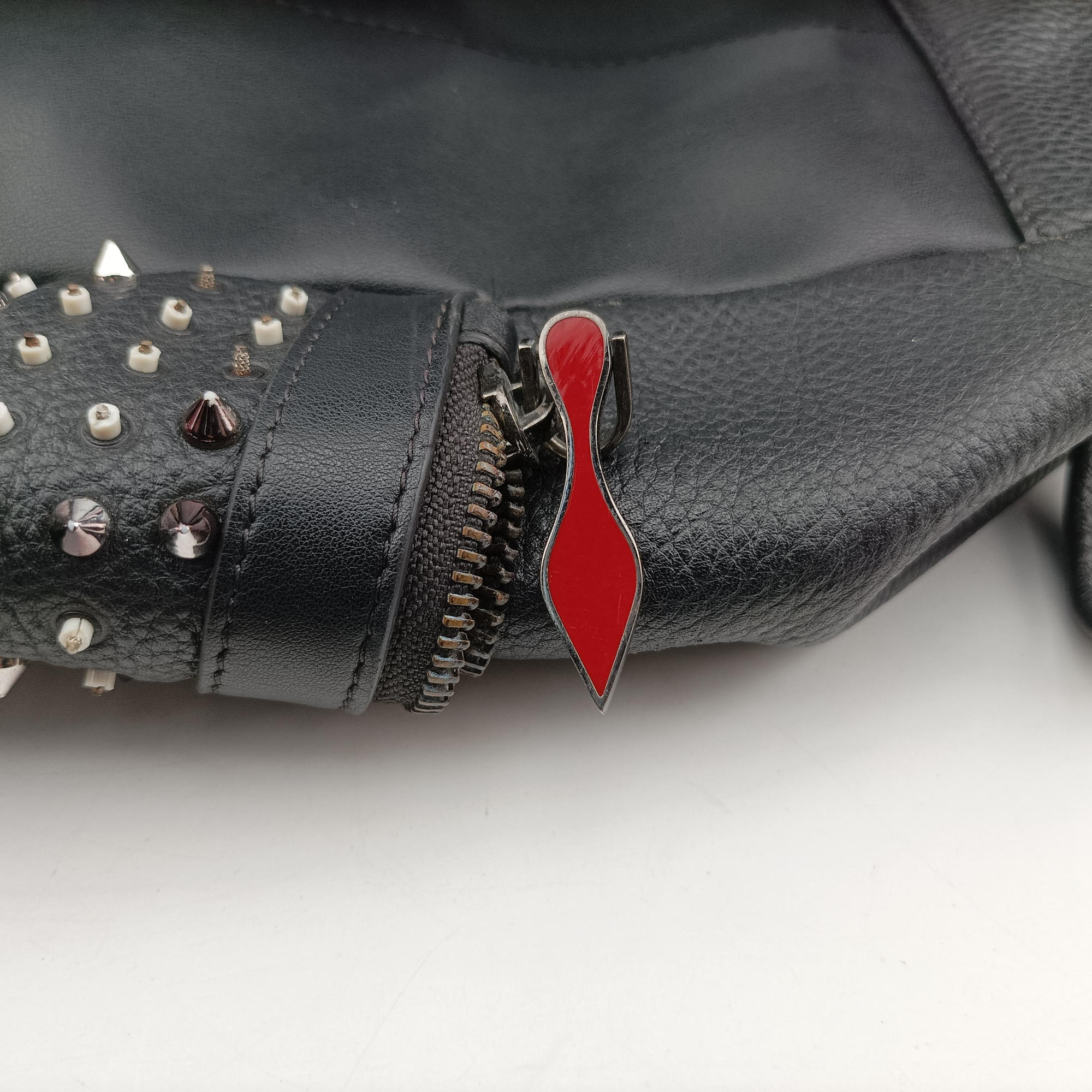 Pre-owned Christian Louboutin Explorafunk Black x Red leather  backpack/rucksack | stylenewstar