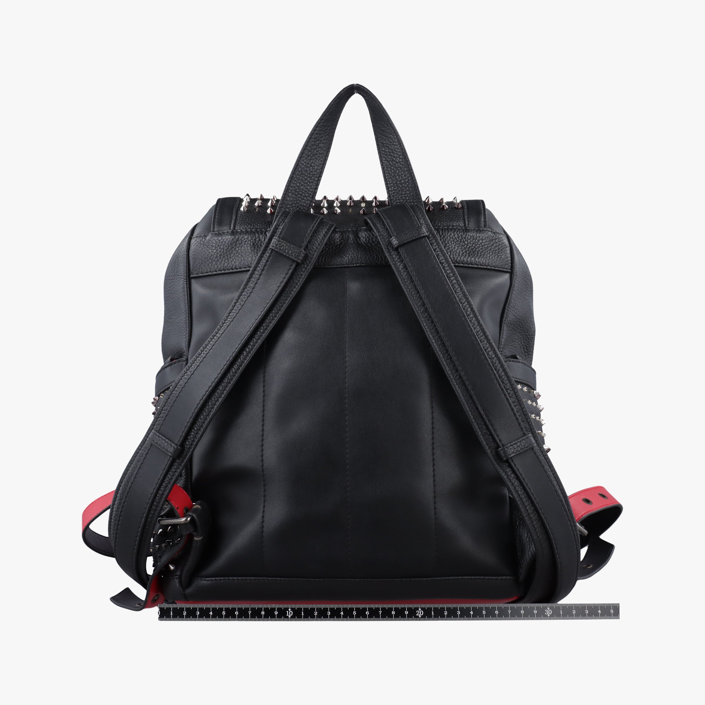 Pre-owned Christian Louboutin Explorafunk Black x Red leather  backpack/rucksack | stylenewstar