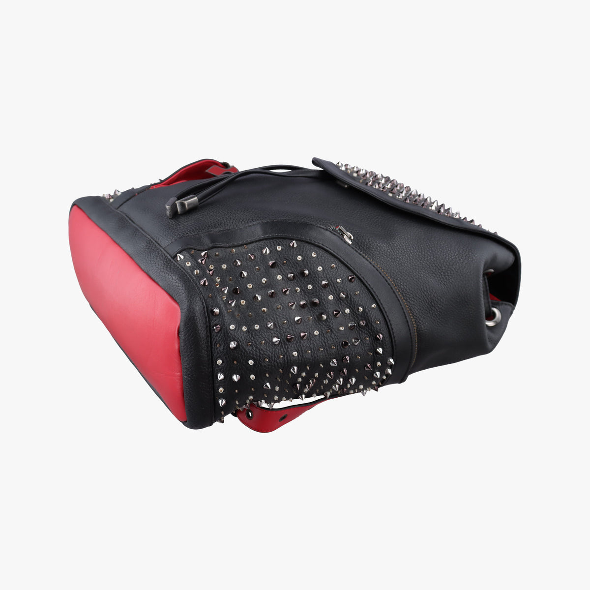 Pre-owned Christian Louboutin Explorafunk Black x Red leather  backpack/rucksack | stylenewstar