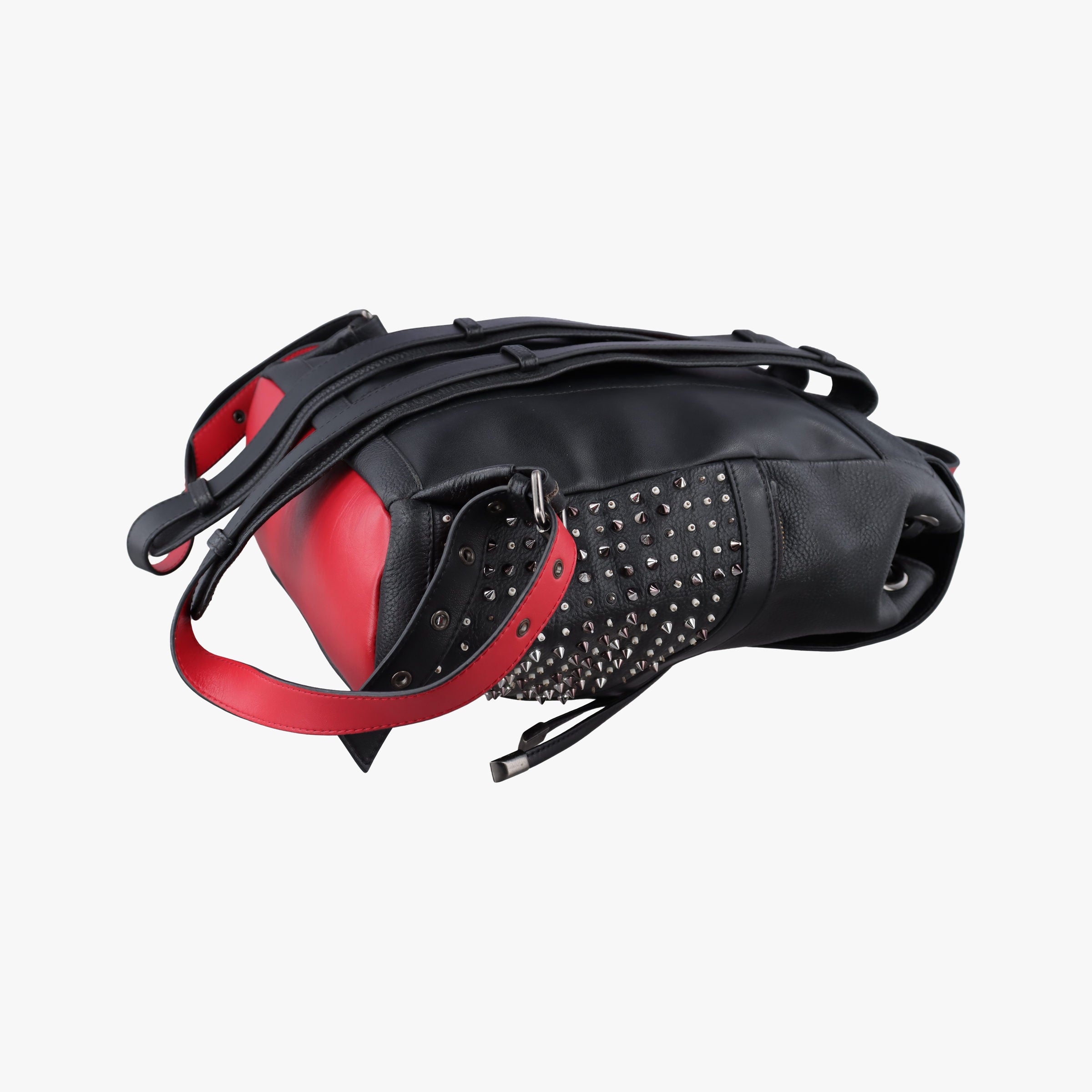 Pre-owned Christian Louboutin Explorafunk Black x Red leather  backpack/rucksack | stylenewstar