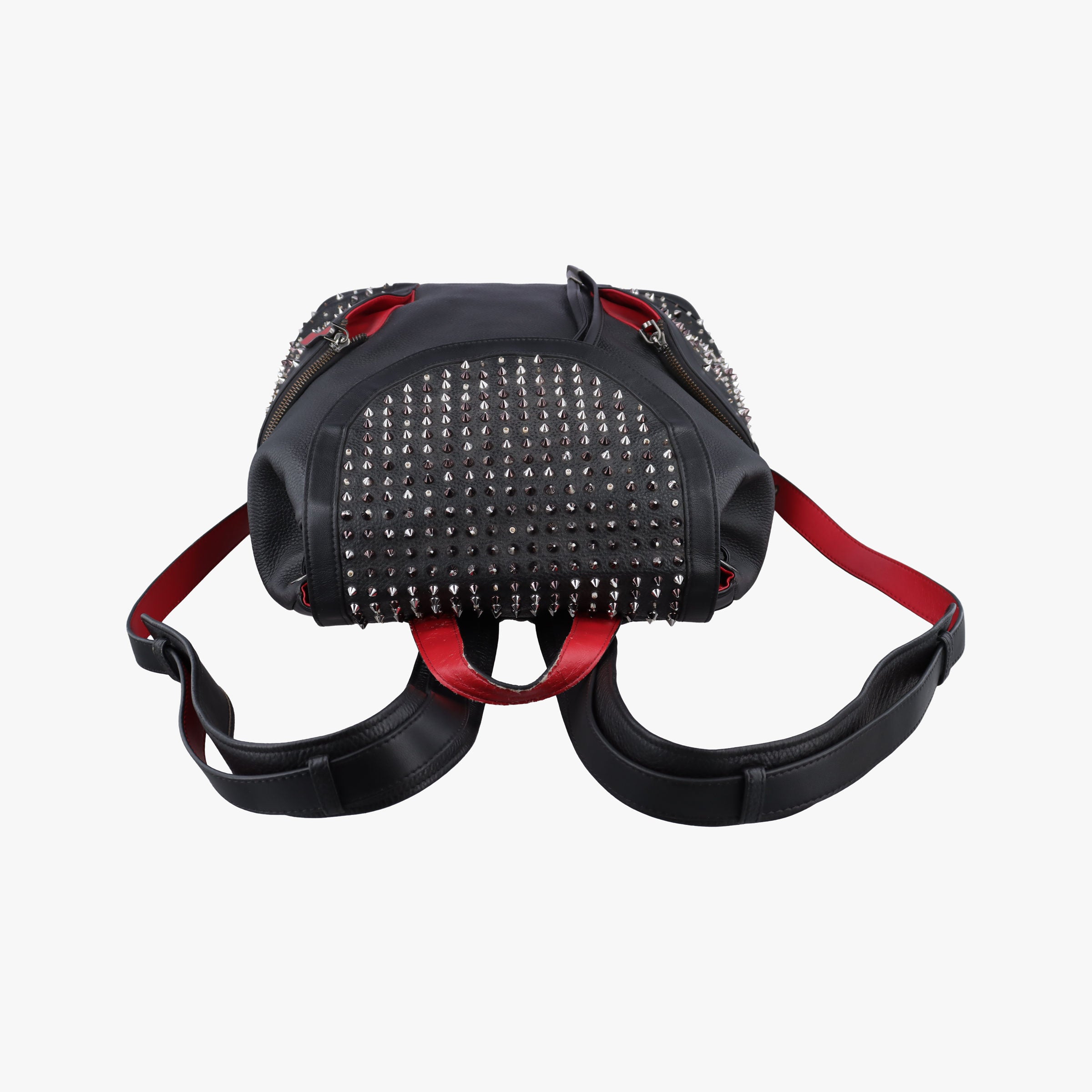 Pre-owned Christian Louboutin Explorafunk Black x Red leather  backpack/rucksack | stylenewstar