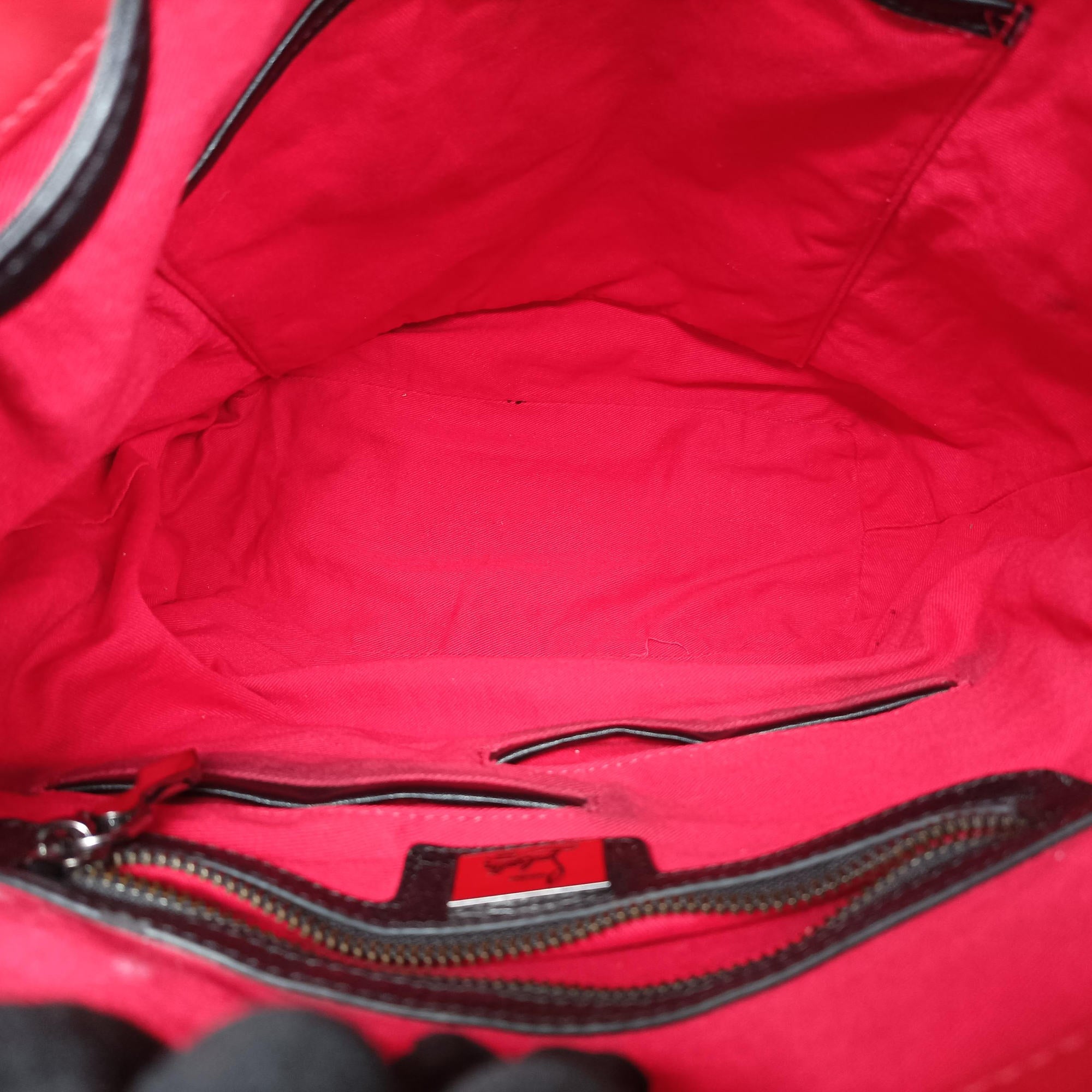 Pre-owned Christian Louboutin Explorafunk Black x Red leather  backpack/rucksack | stylenewstar