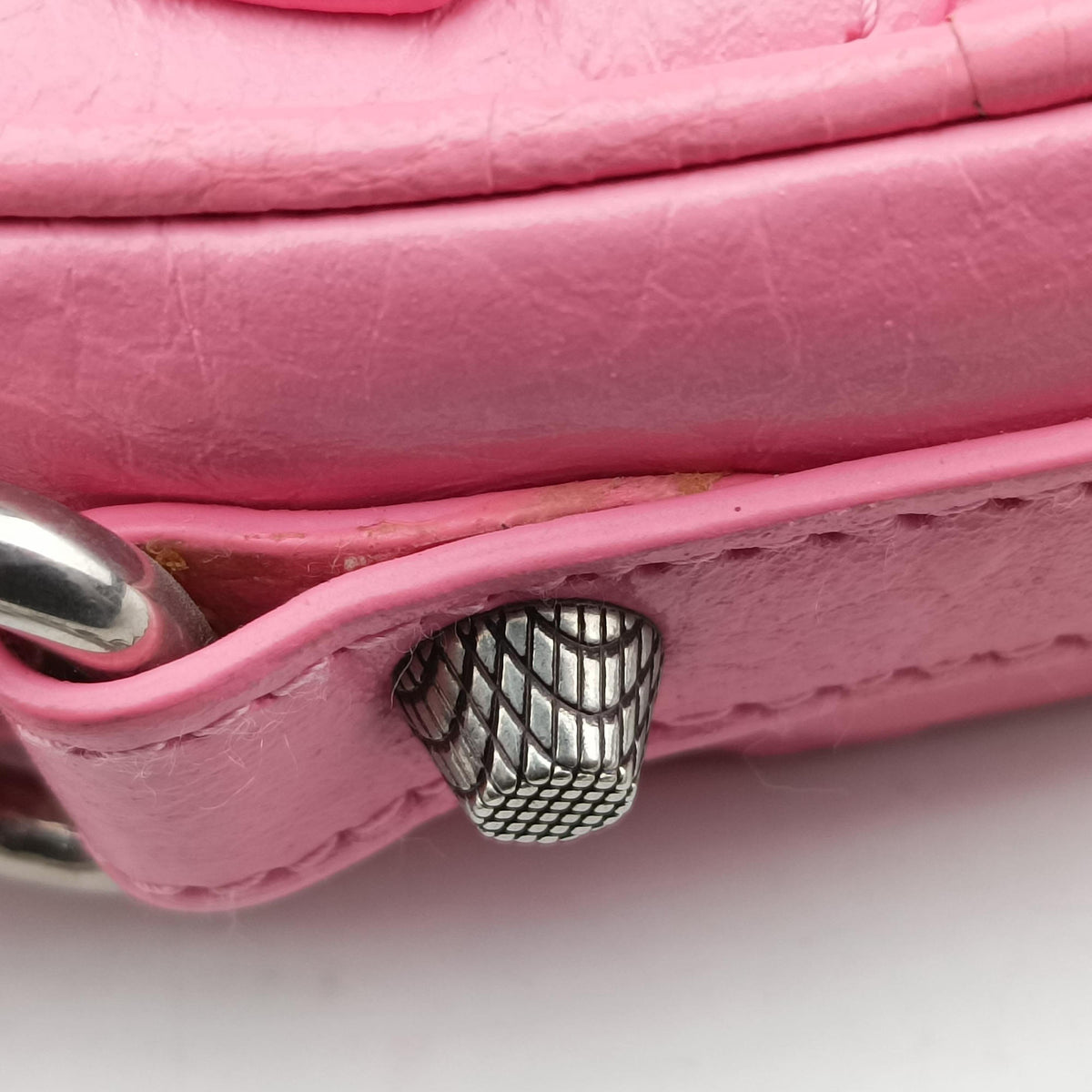 Pre-owned Balenciaga Le Cagole Heart Mini Pink lambskin  shoulderbag | stylenewstar