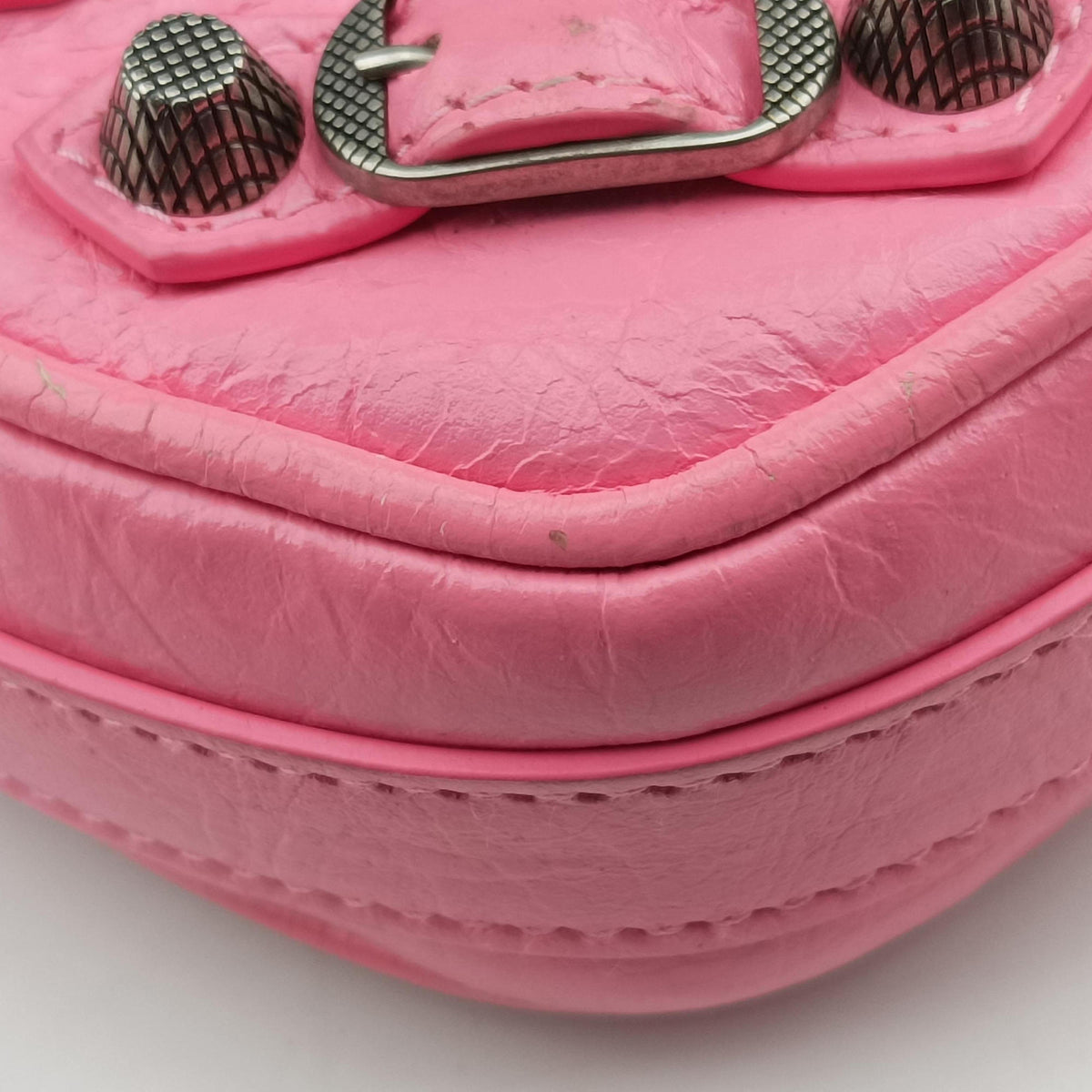 Pre-owned Balenciaga Le Cagole Heart Mini Pink lambskin  shoulderbag | stylenewstar