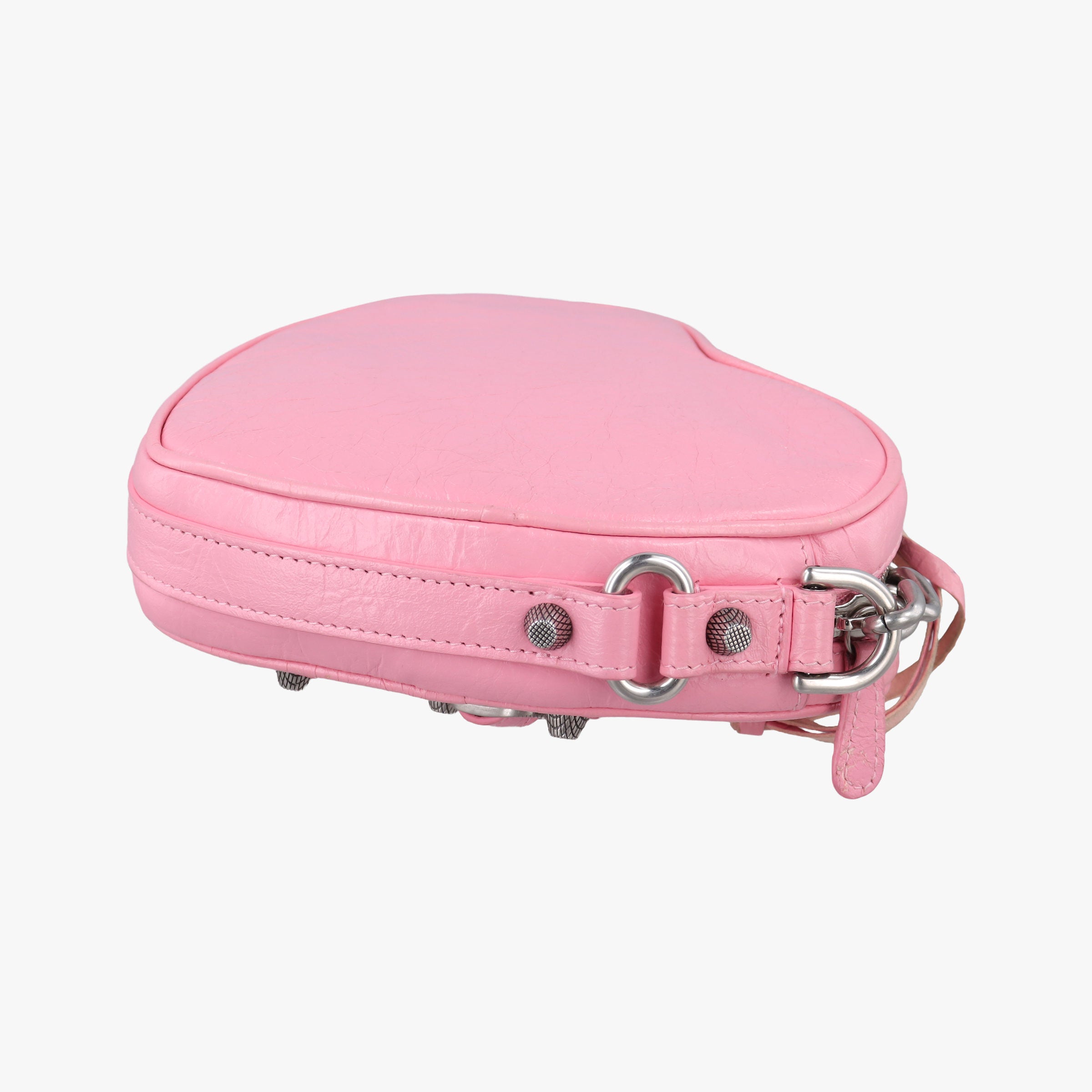 Pre-owned Balenciaga Le Cagole Heart Mini Pink lambskin  shoulderbag | stylenewstar