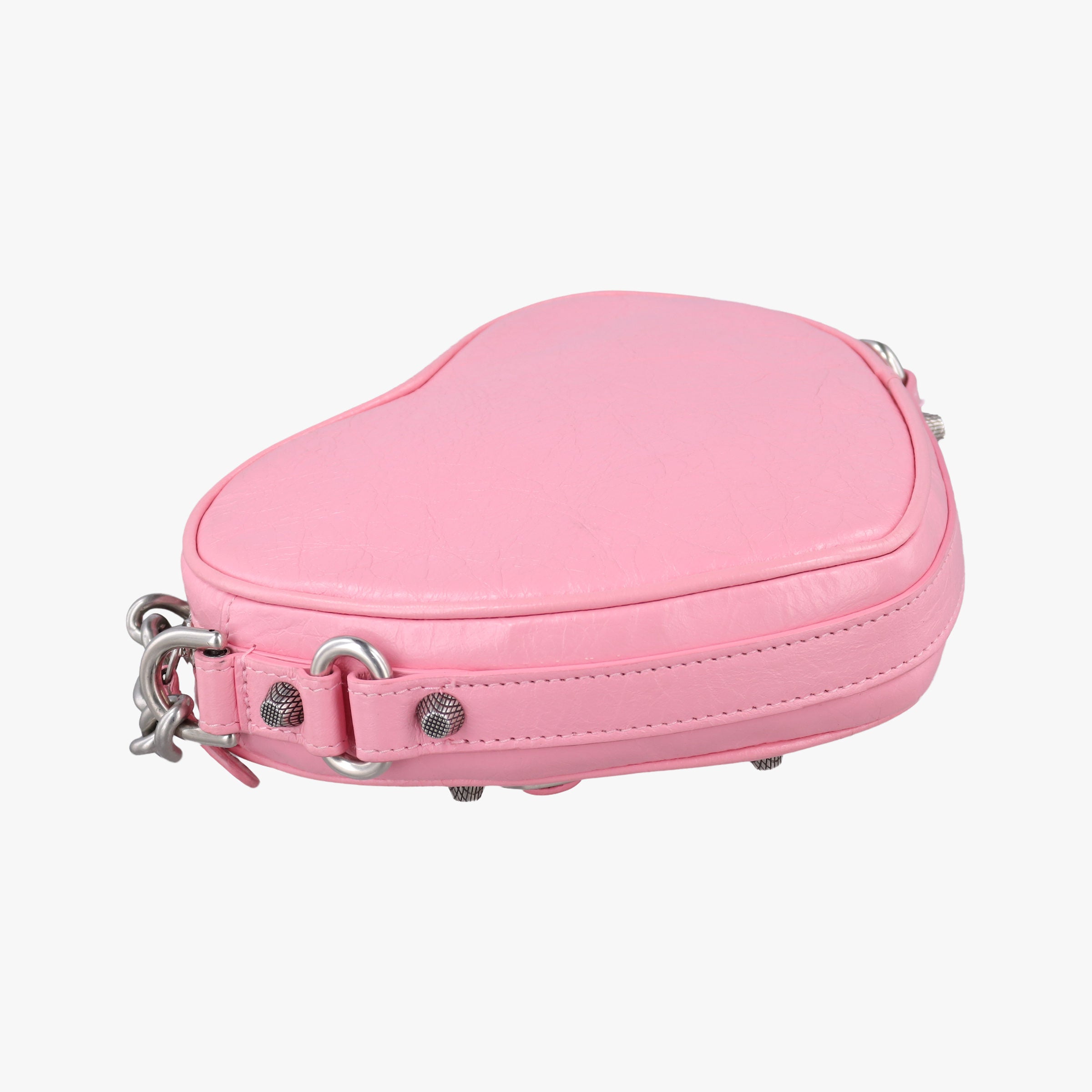 Pre-owned Balenciaga Le Cagole Heart Mini Pink lambskin  shoulderbag | stylenewstar