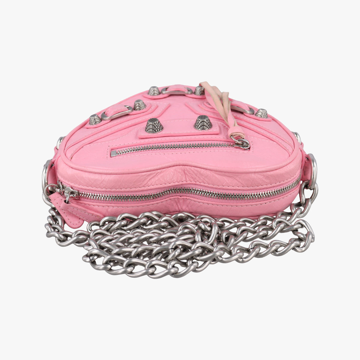 Pre-owned Balenciaga Le Cagole Heart Mini Pink lambskin  shoulderbag | stylenewstar